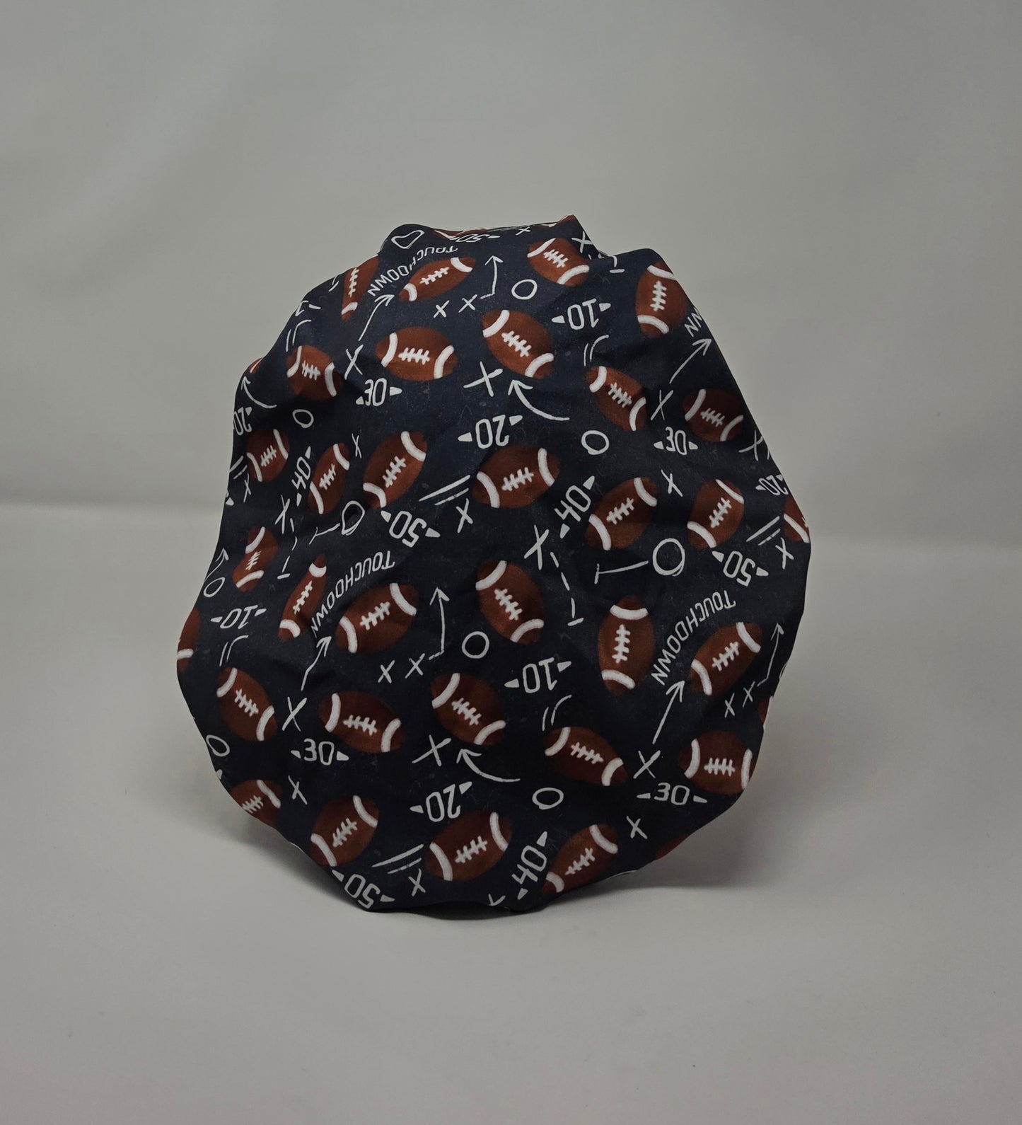 Adjustable Bouffant Scrub Cap. Navy Football