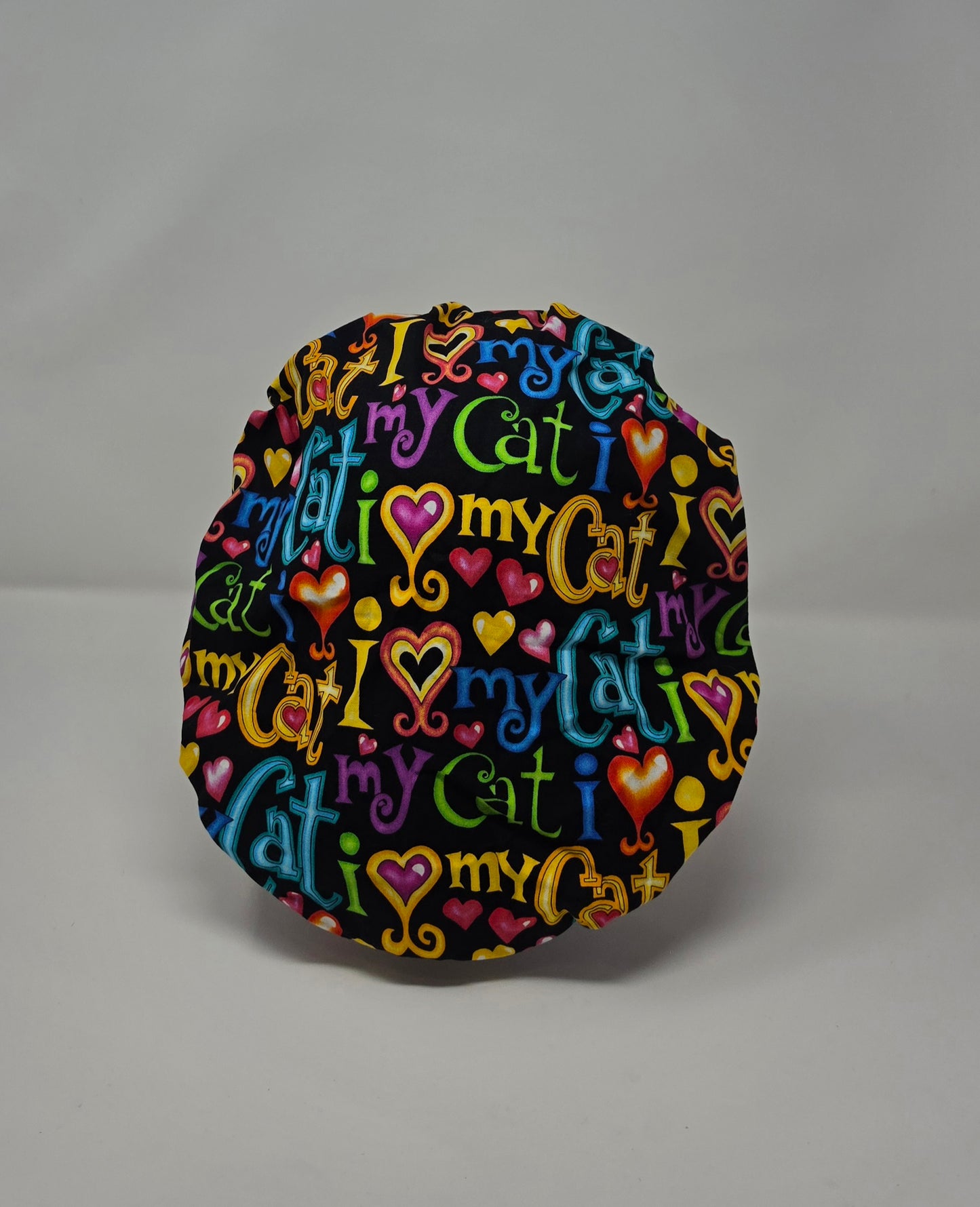Adjustable Bouffant Scrub Cap. I Love My Cat