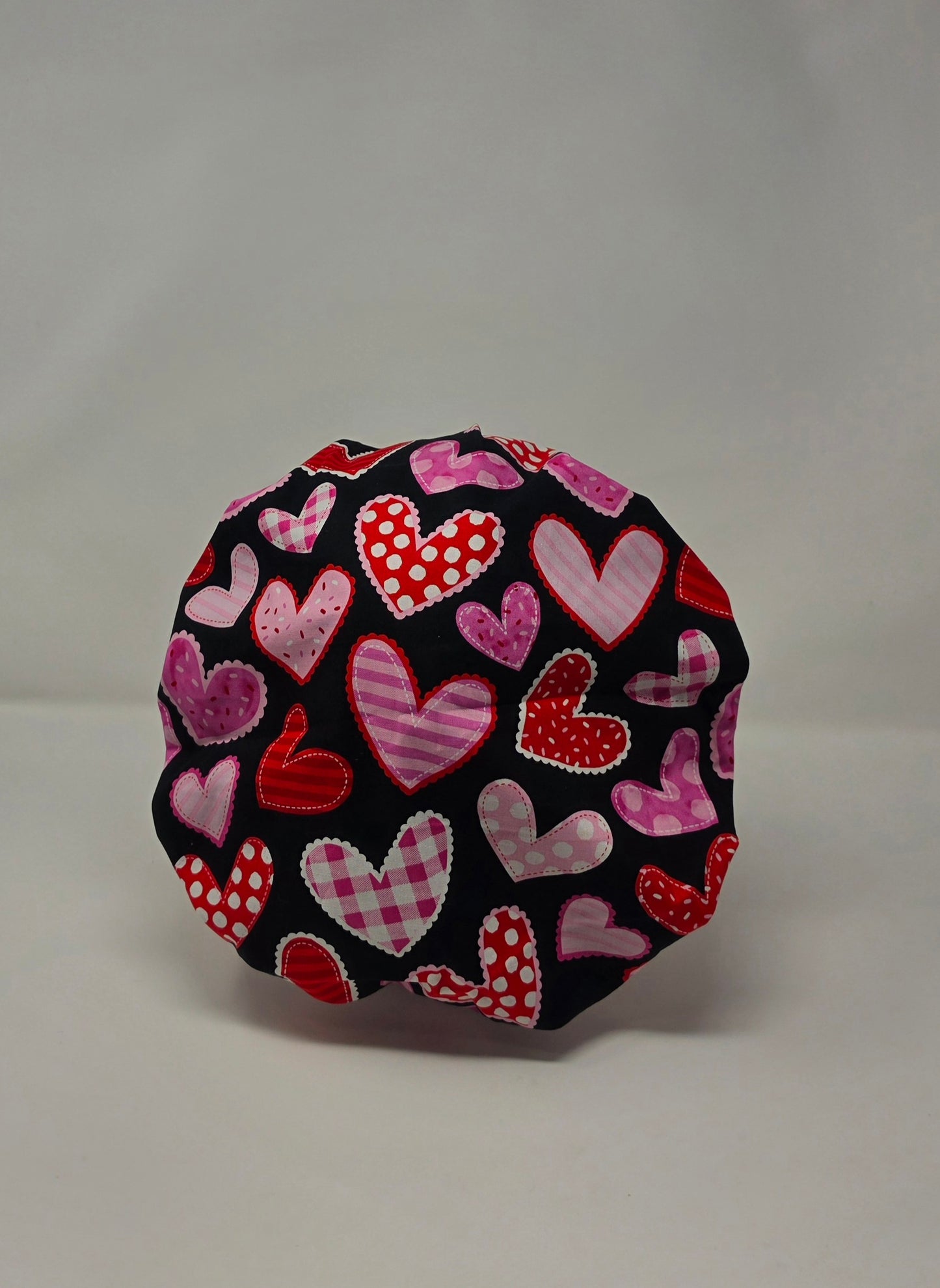Adjustable Bouffant Scrub Cap. Hearts