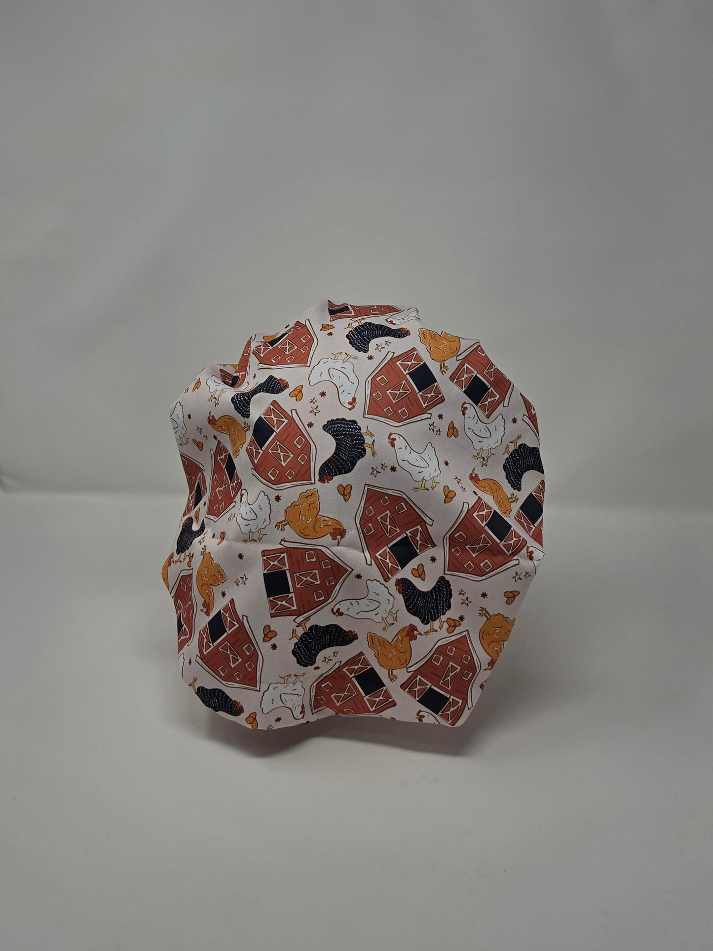 Adjustable Bouffant Scrub Cap. Chickens & Barns