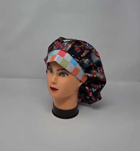 Adjustable Bouffant Scrub Cap. Cars