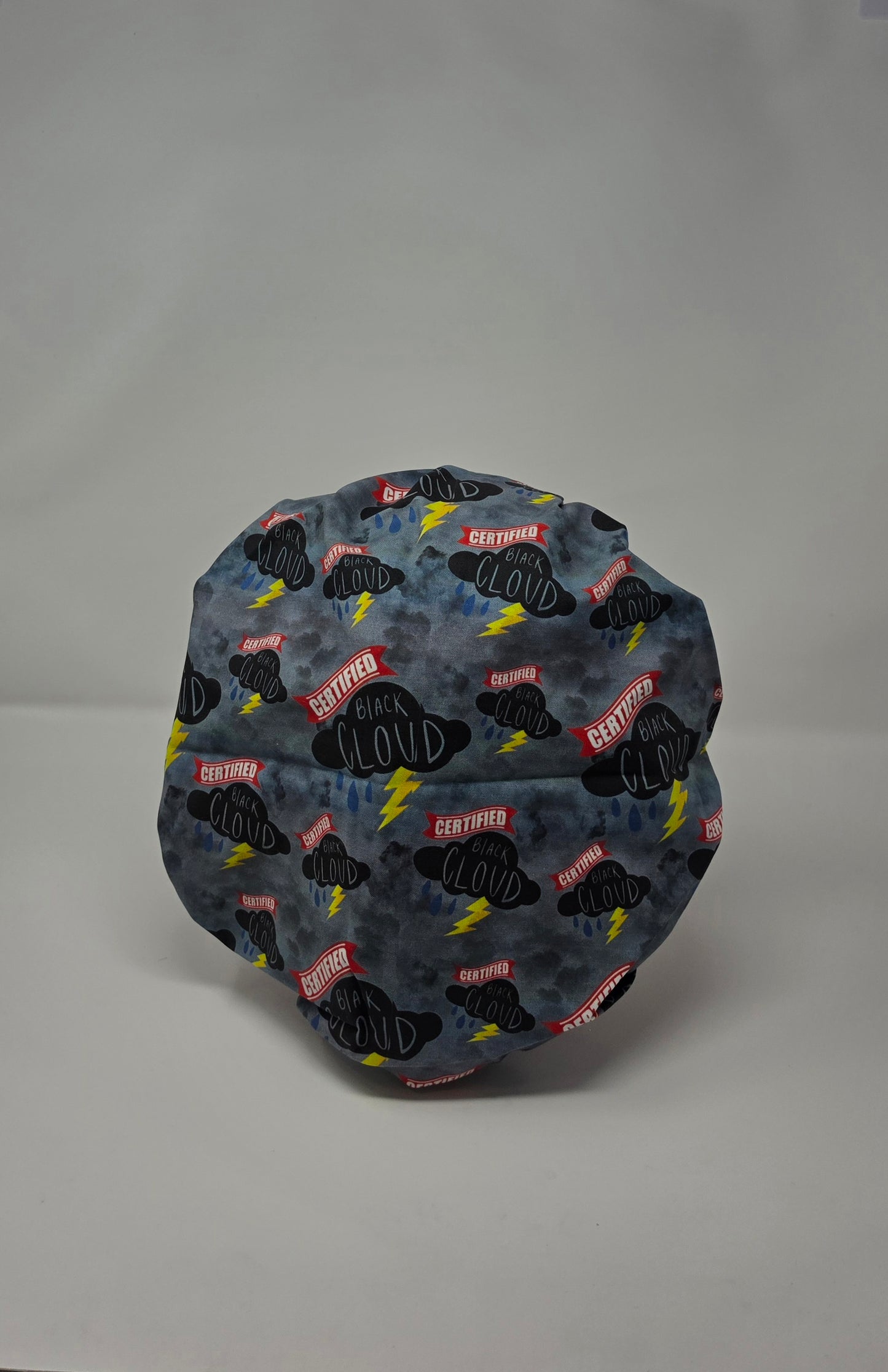 Adjustable bouffant scrub cap. Black Cloud