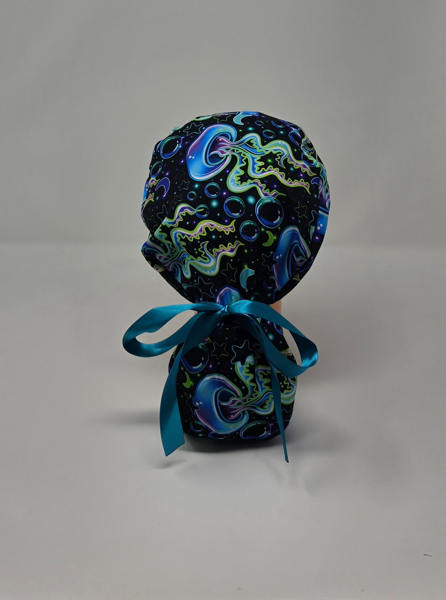 Ponytail Scrub Cap. Jellyfish