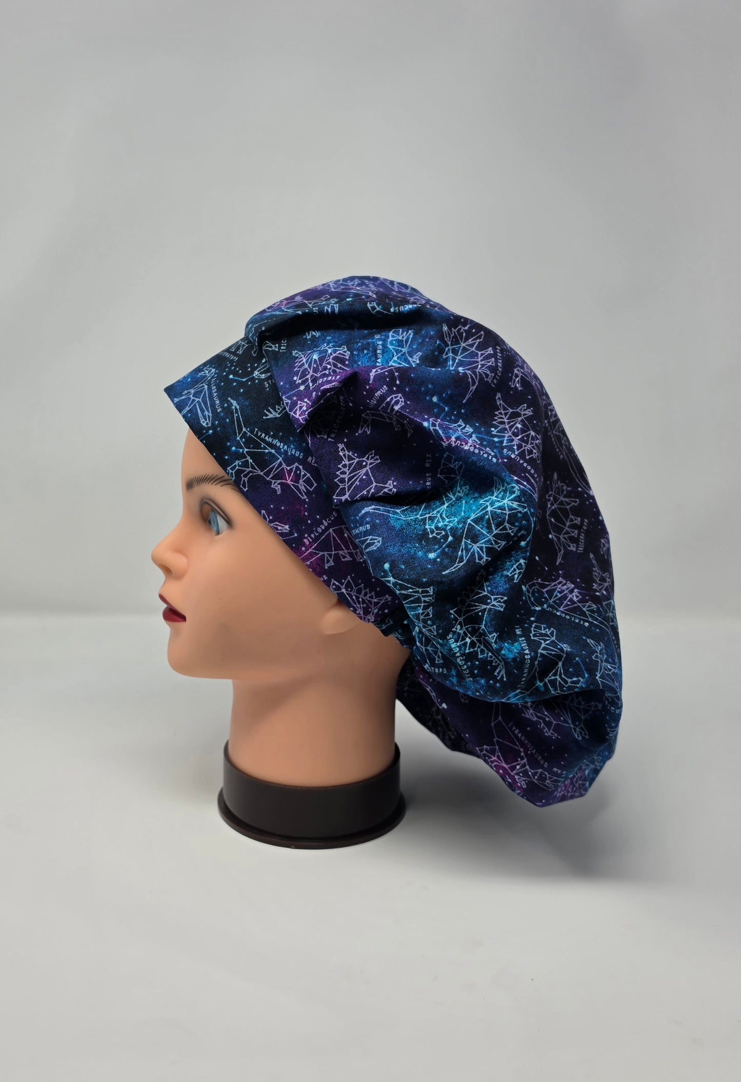 Adjustable Bouffant Scrub Cap, Dino Galaxy