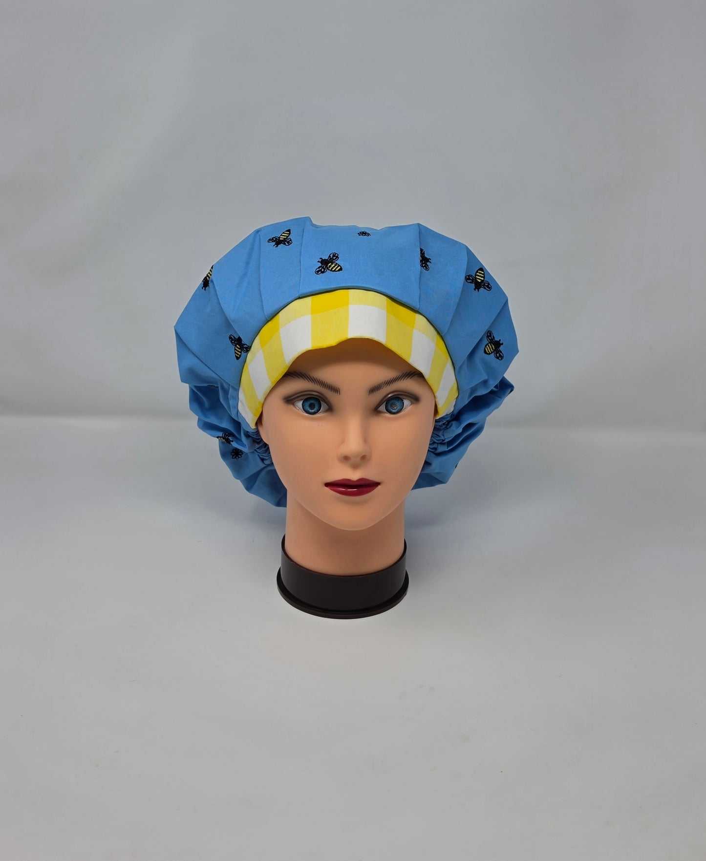 Adjustable Bouffant Scrub Cap. Embroidered Bees