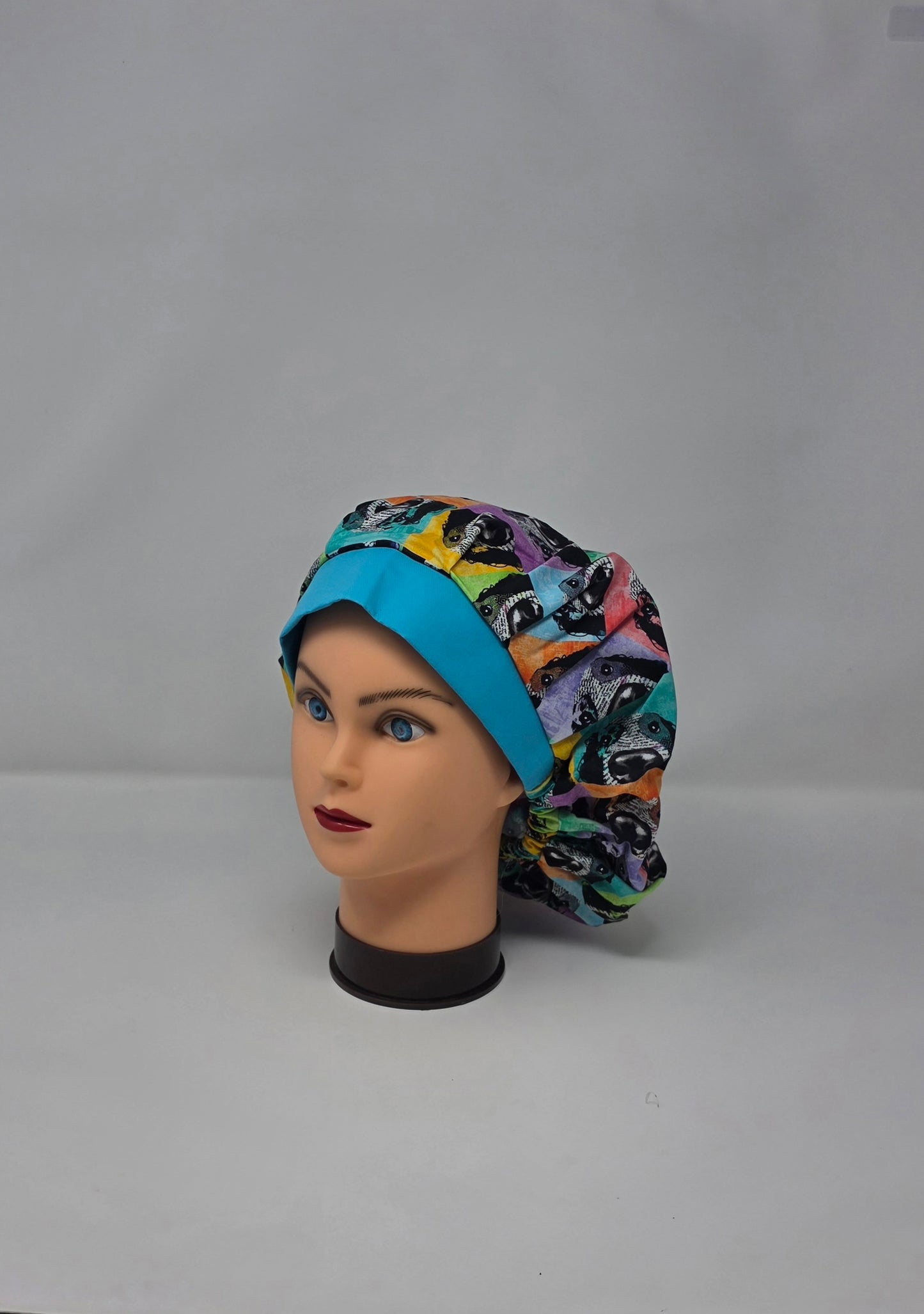 Adjustable Bouffant Scrub Cap. Colorful Dog