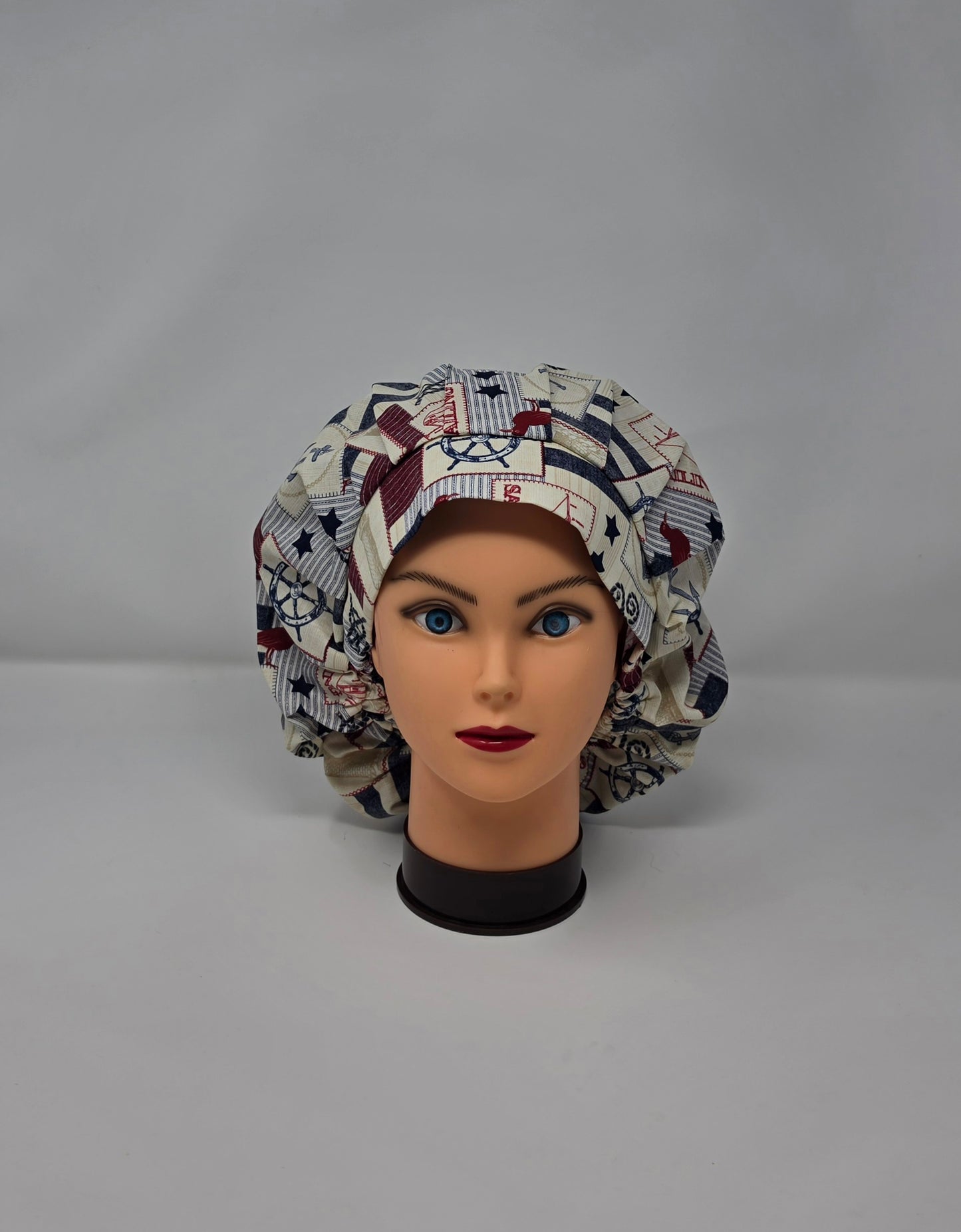 Adjustable Bouffant Scrub Cap. Nautical