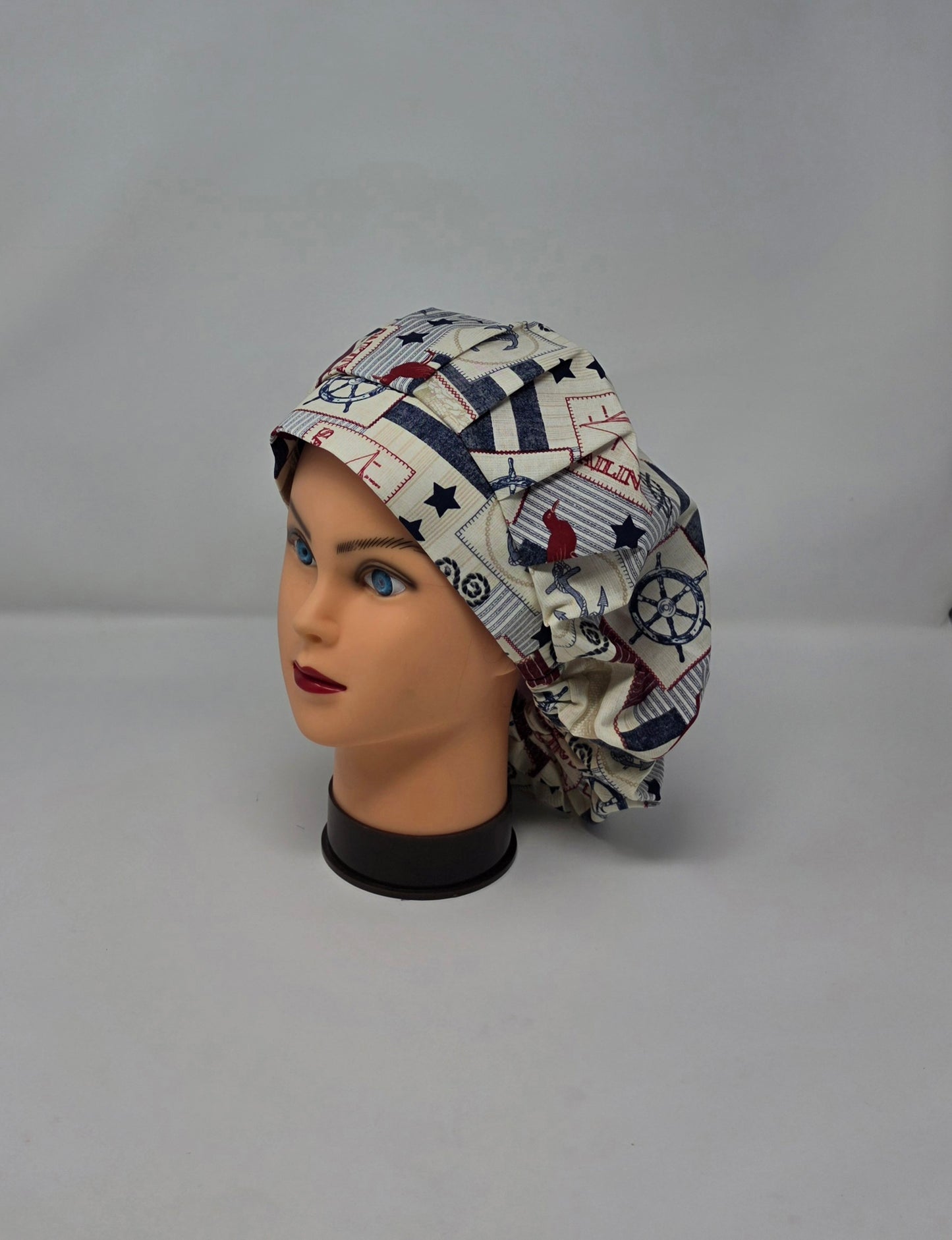 Adjustable Bouffant Scrub Cap. Nautical