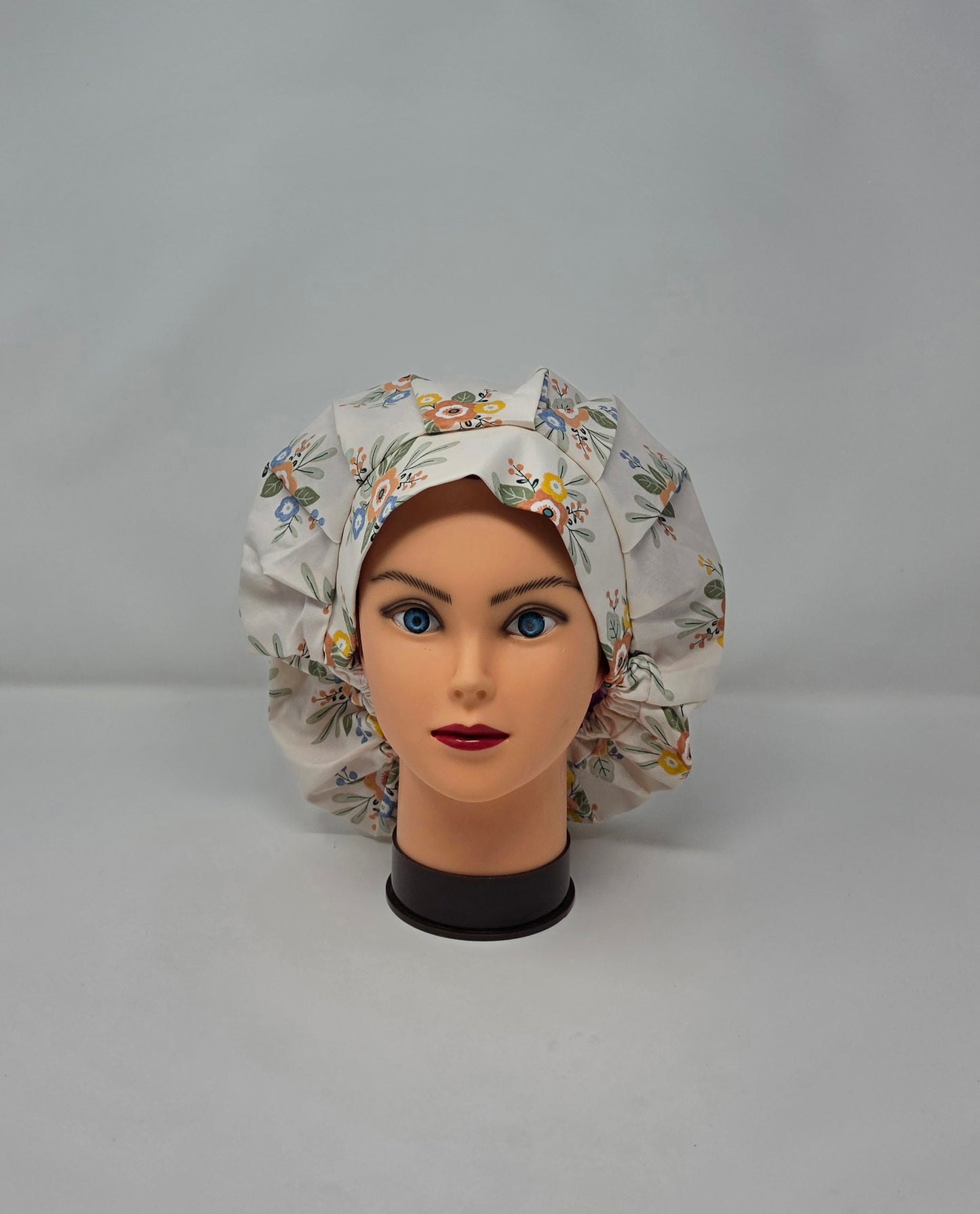 Adjustable Bouffant Scrub Cap. Neutral Floral