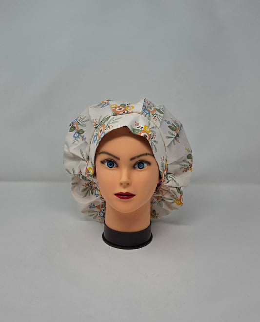 Adjustable Bouffant Scrub Cap. Neutral Floral
