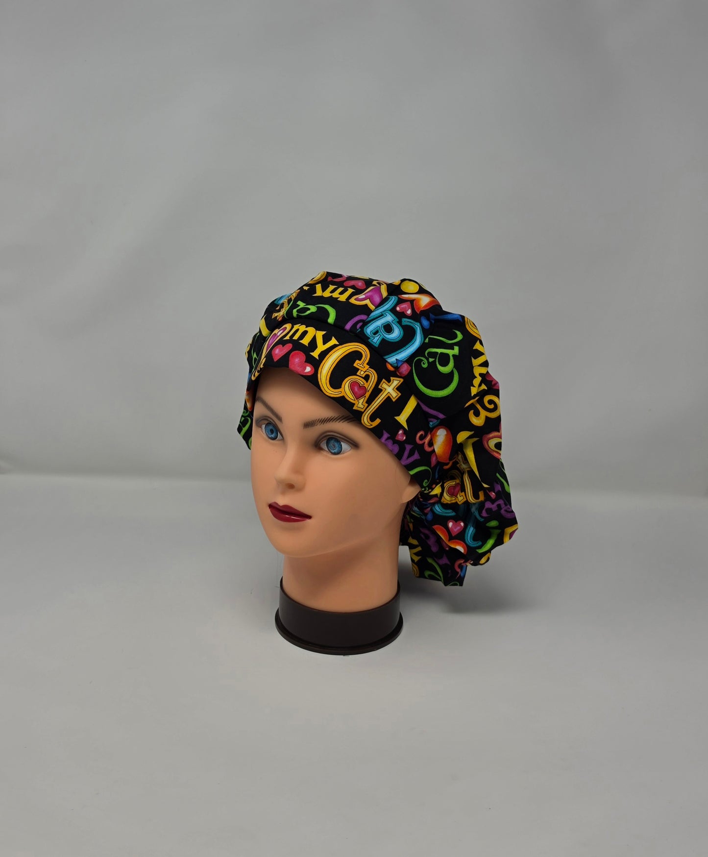 Adjustable Bouffant Scrub Cap. I Love My Cat