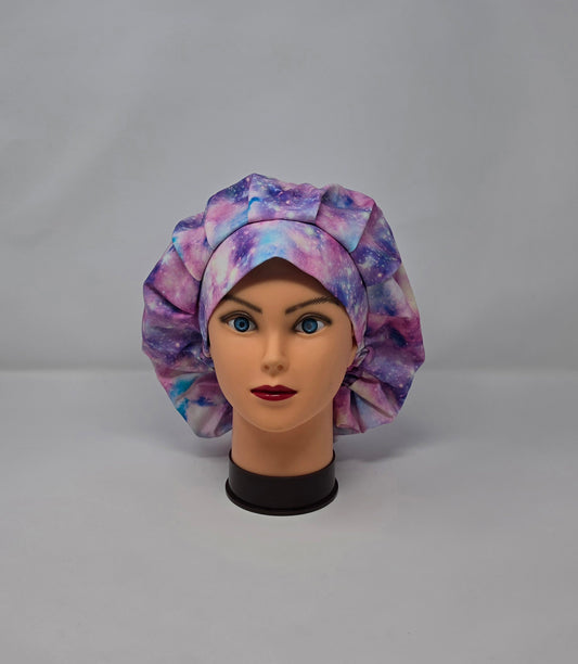 Adjustable Bouffant Scrub Cap. Pink/Purple Galaxy