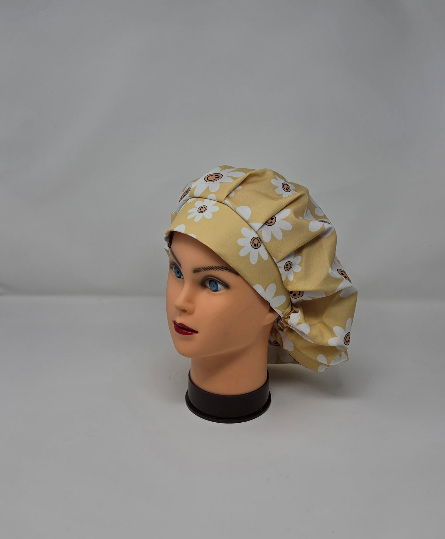 Adjustable Bouffant Scrub Cap. Smile flowers
