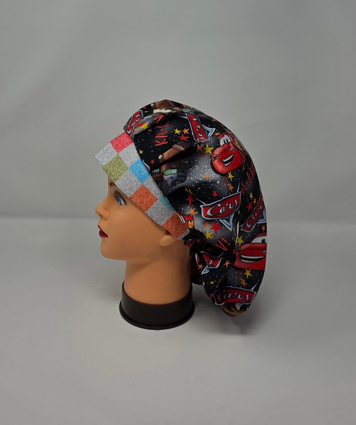 Adjustable Bouffant Scrub Cap. Cars