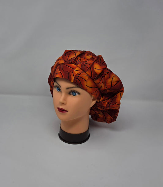 Adjustable Bouffant Scrub Cap. Basketball