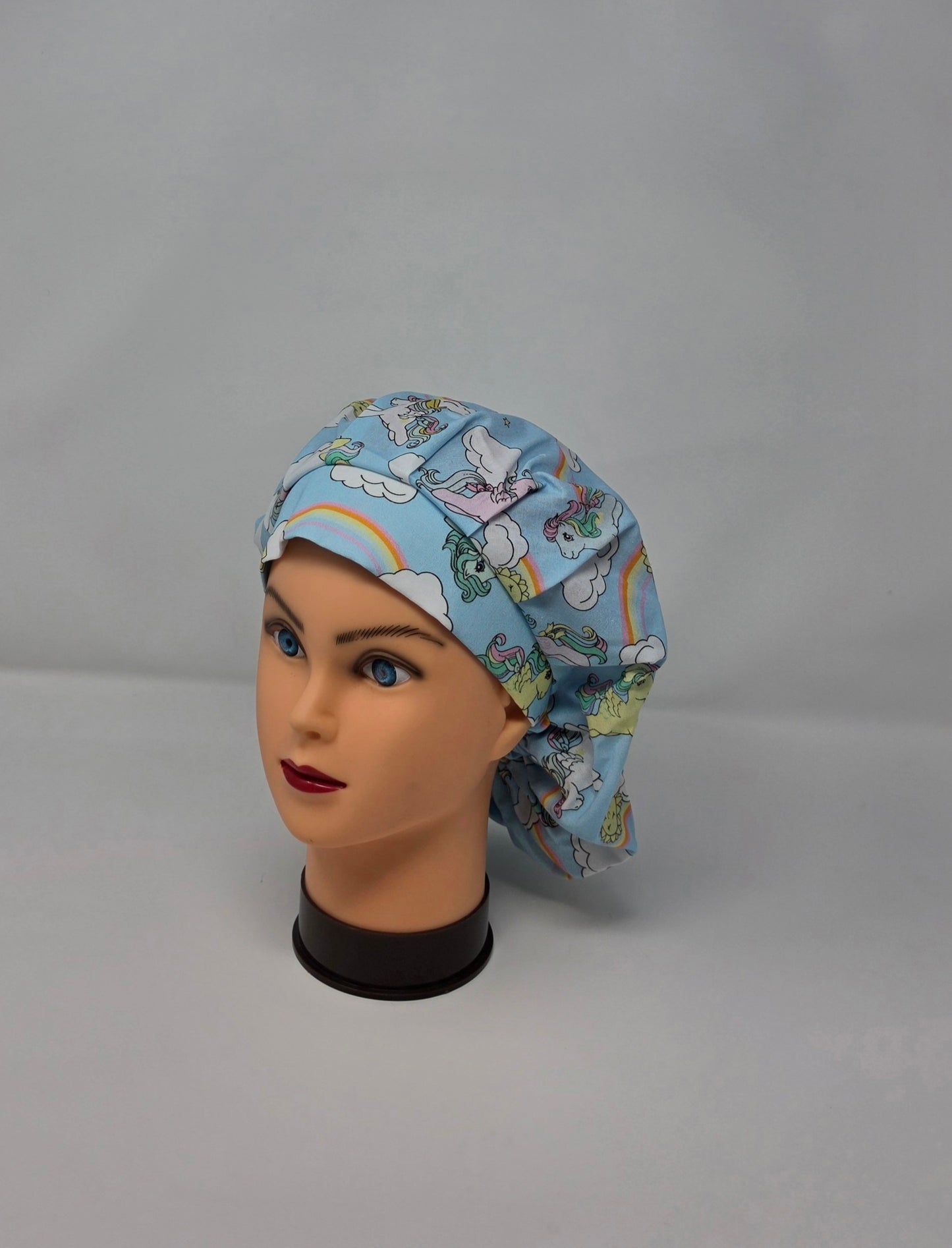 Adjustable Bouffant Scrub Cap. Rainbow Ponies