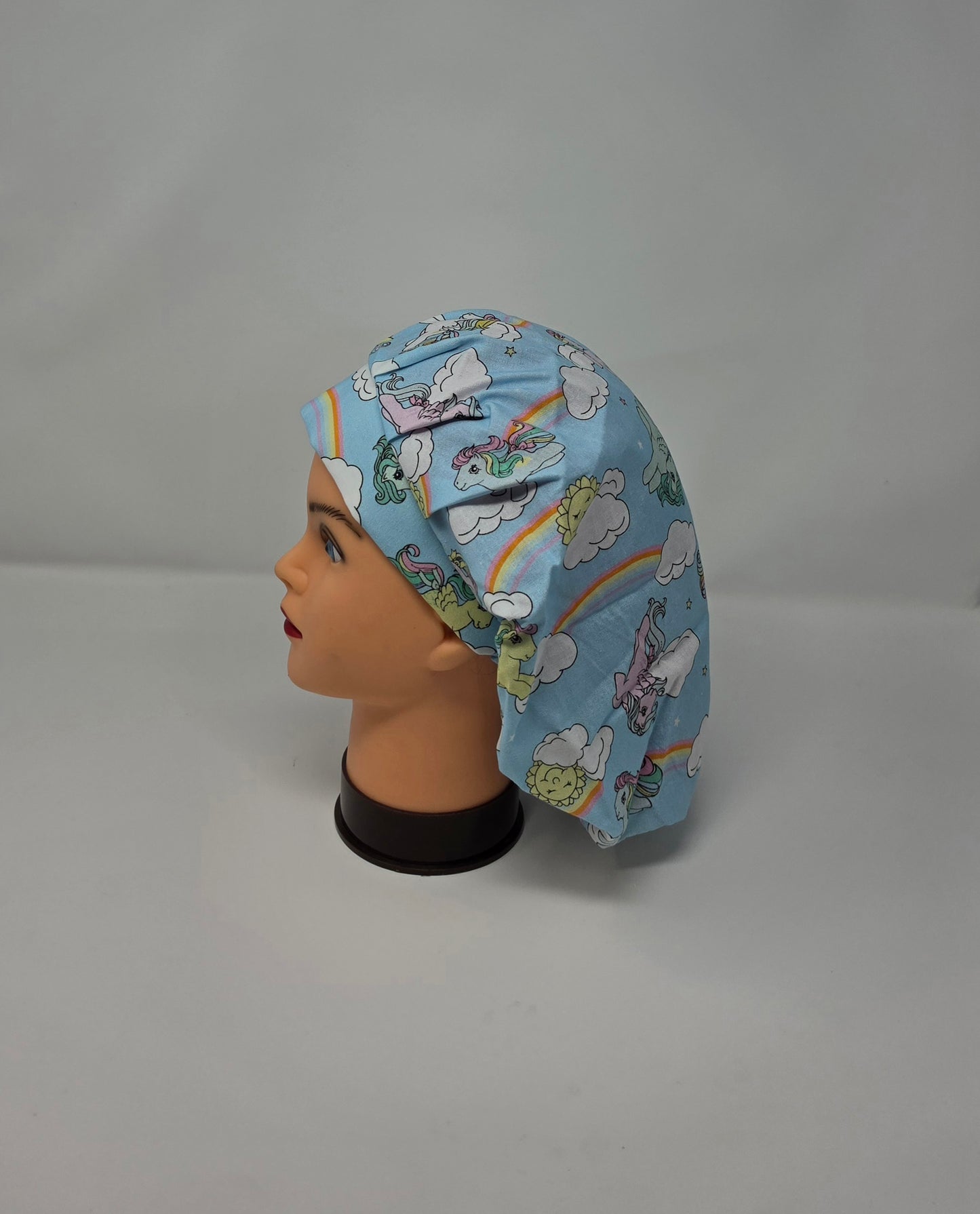Adjustable Bouffant Scrub Cap. Rainbow Ponies