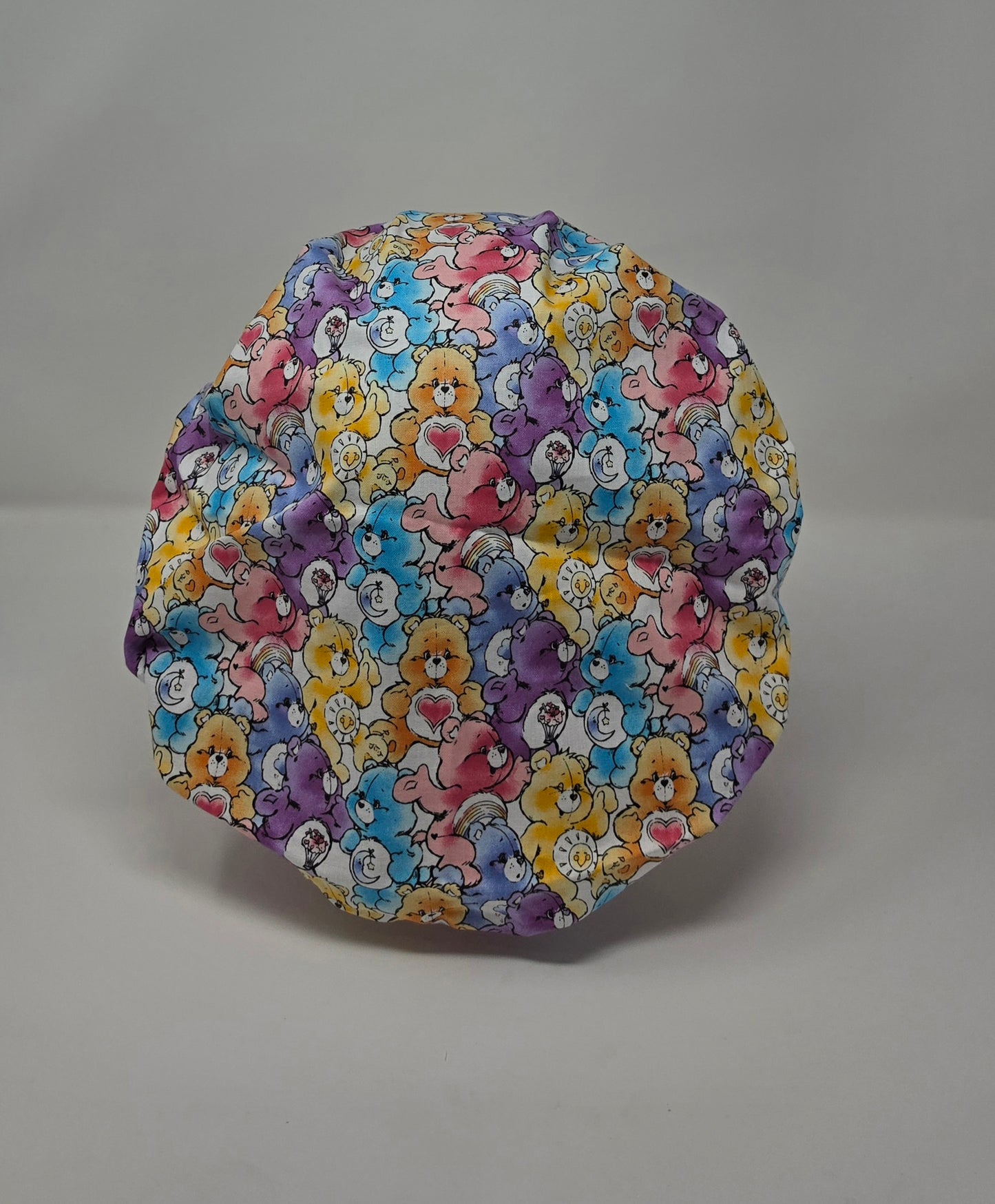 Bouffant Adjustable Scrub Cap with rainbow bears