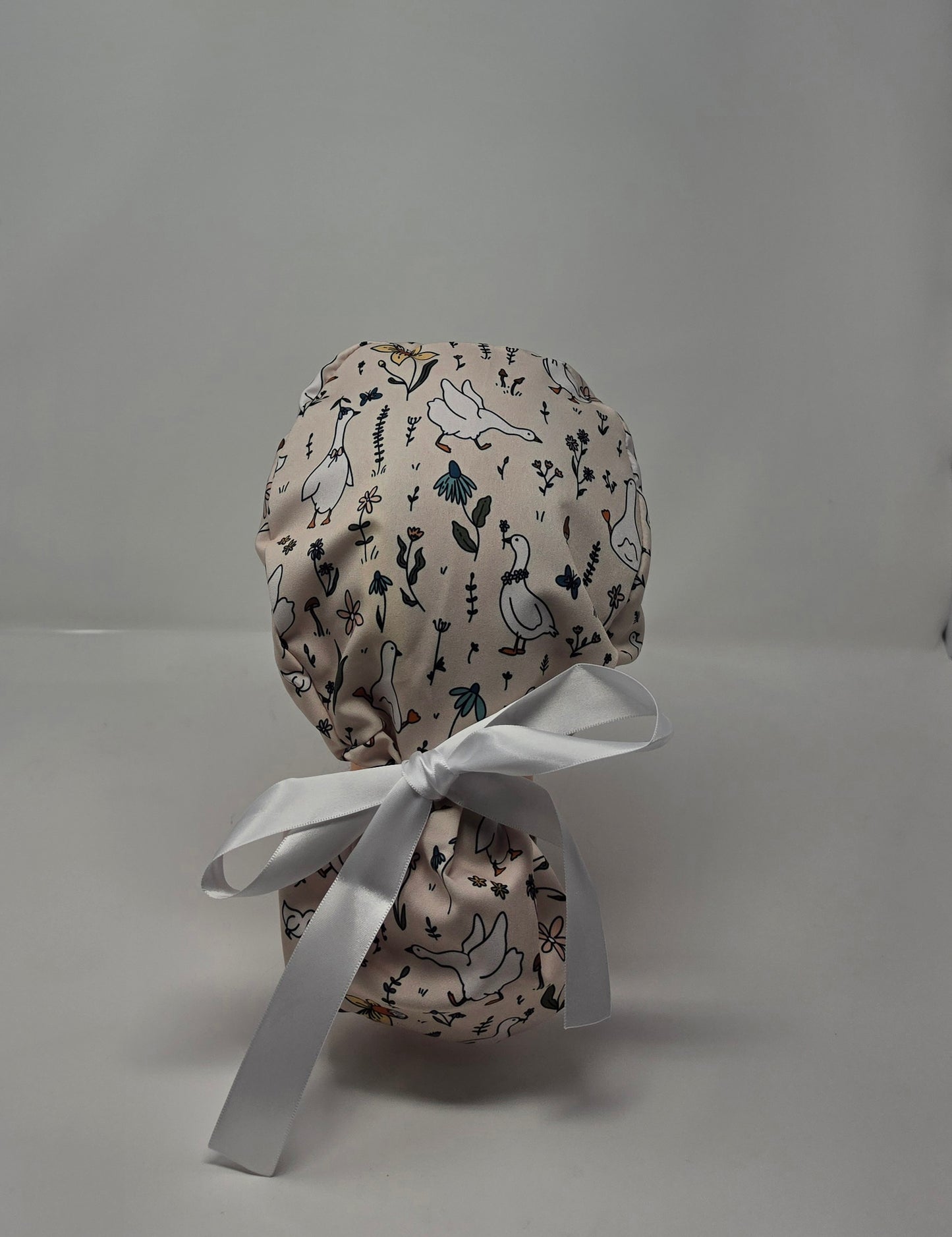 Ponytail Scrub Cap. Geese
