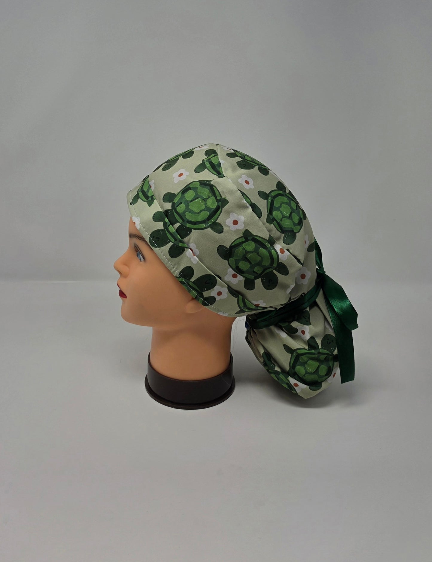 Ponytail Scrub Cap. Turtles