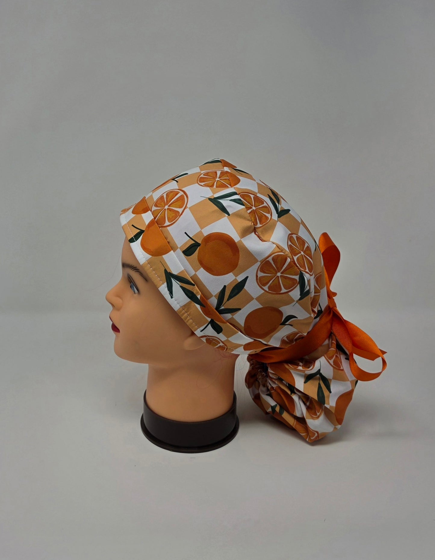 Ponytail Scrub Cap. Oranges