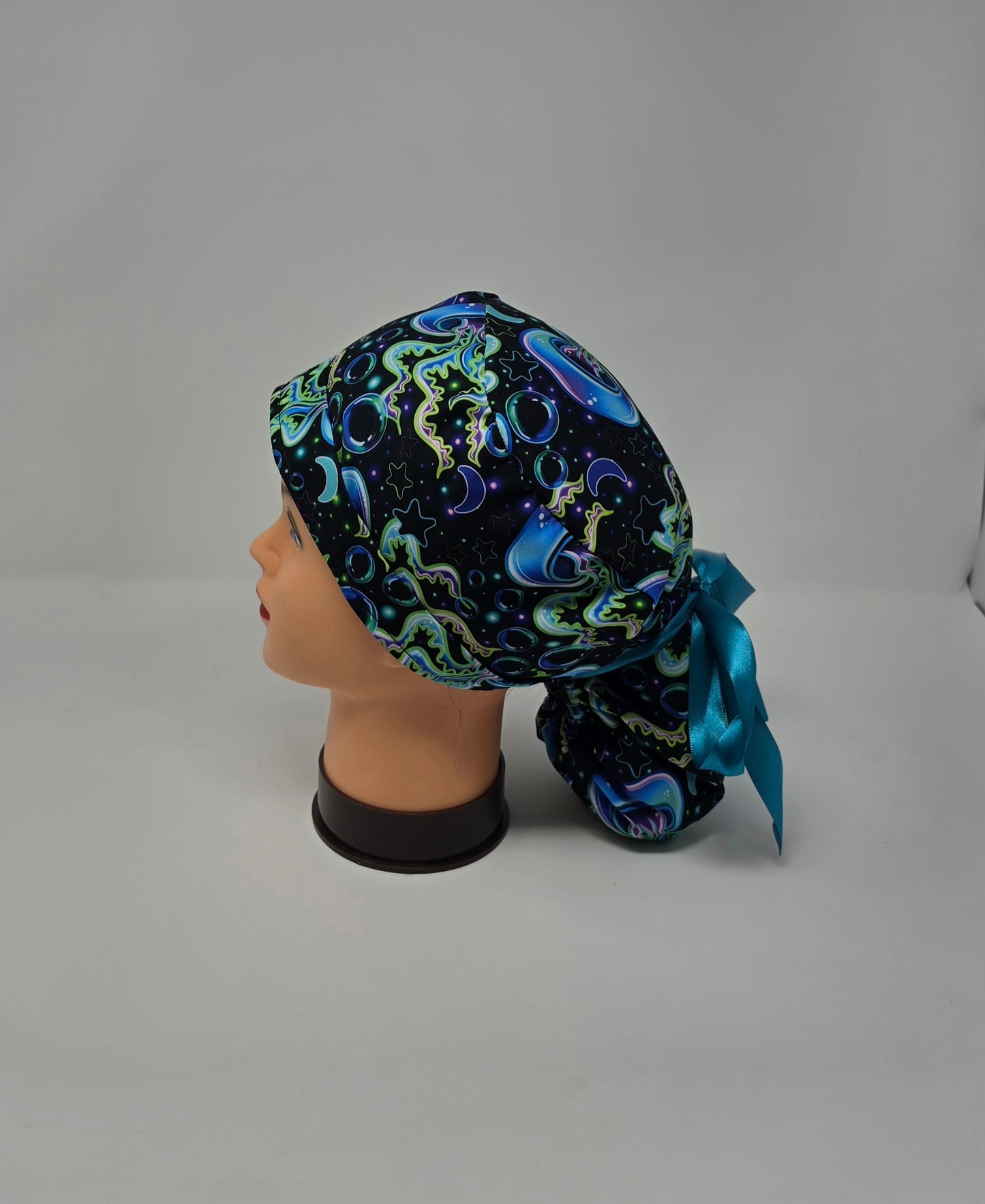 Ponytail Scrub Cap. Jellyfish