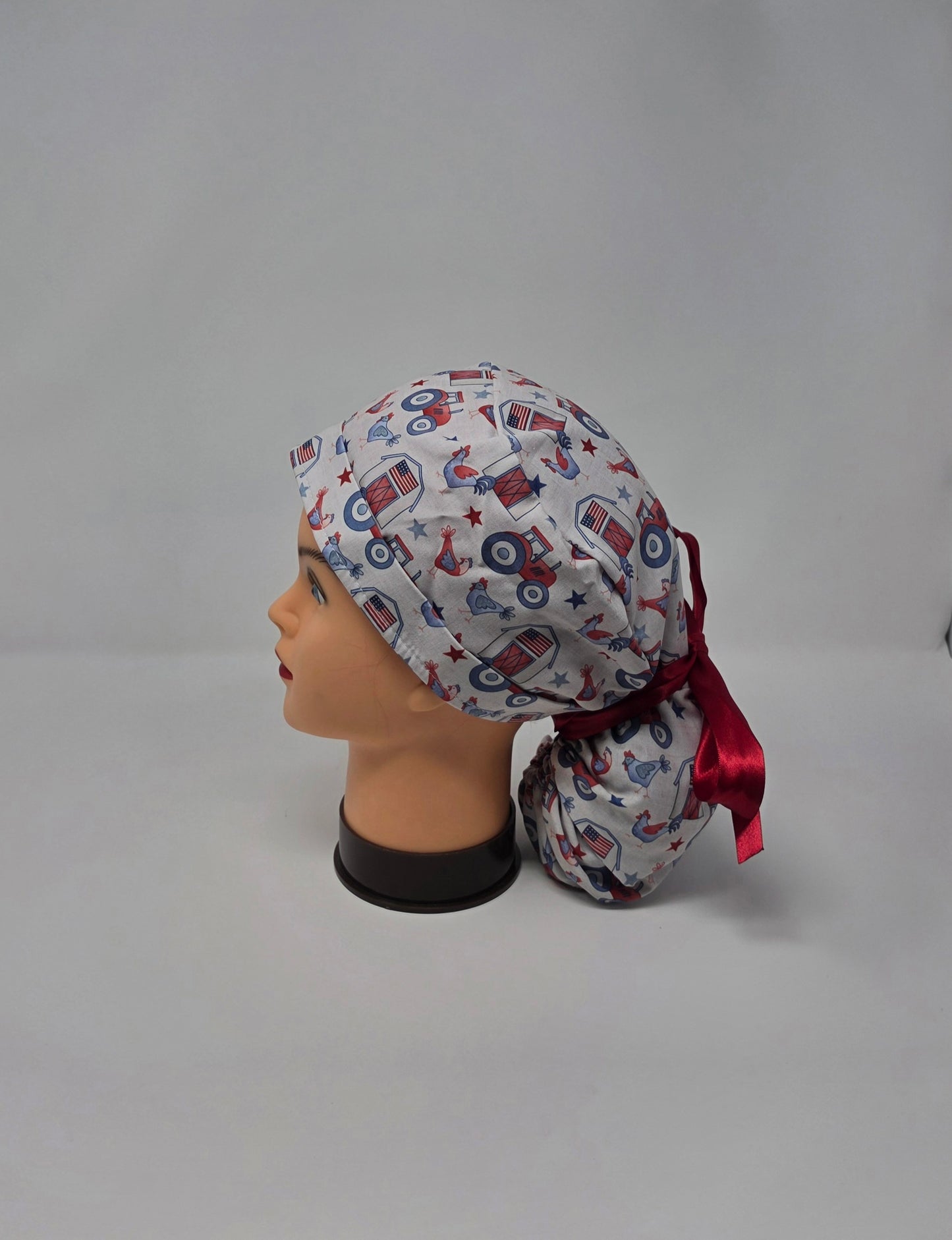 Ponytail Scrub Cap. Farm