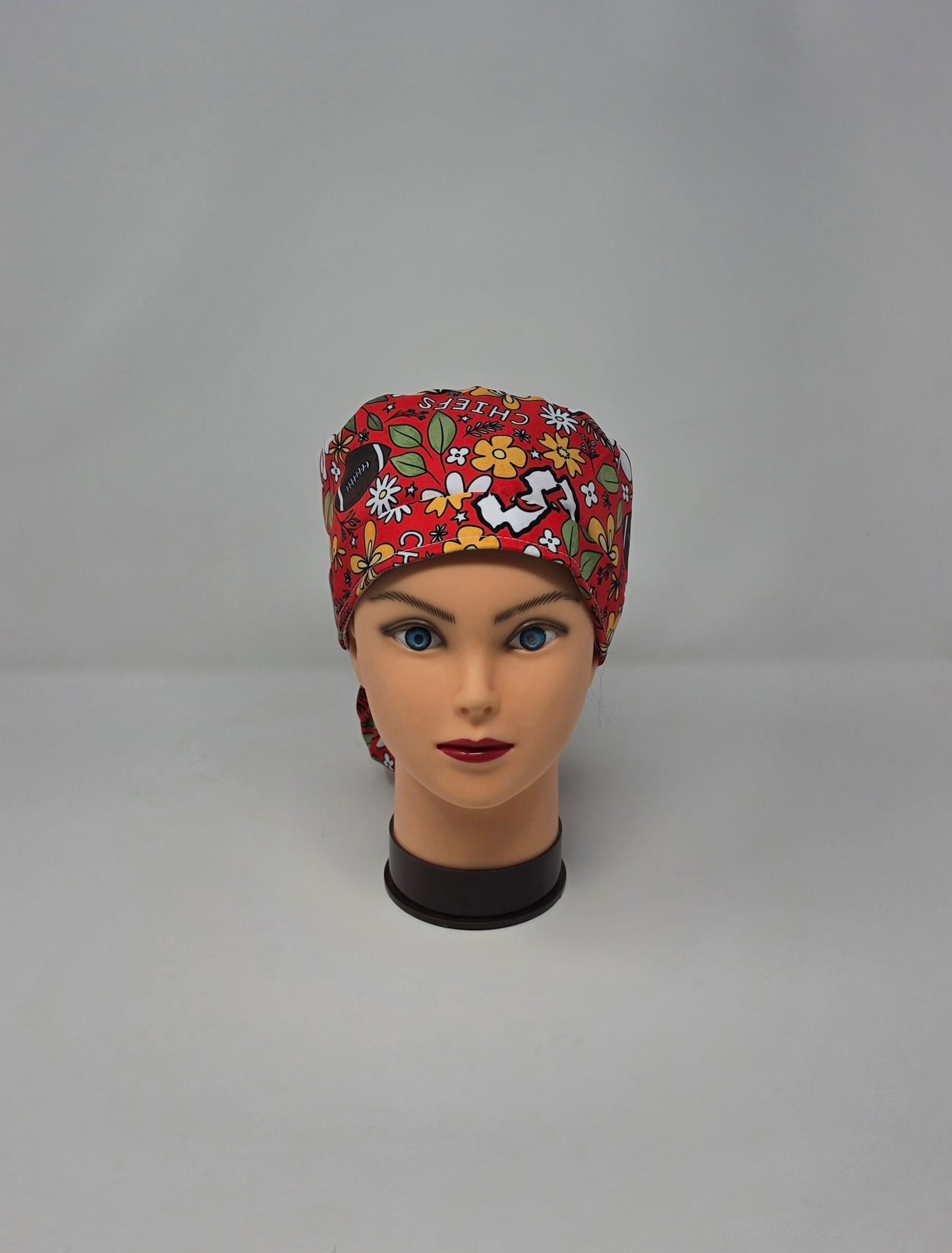 Ponytail Scrub Cap. KC Football