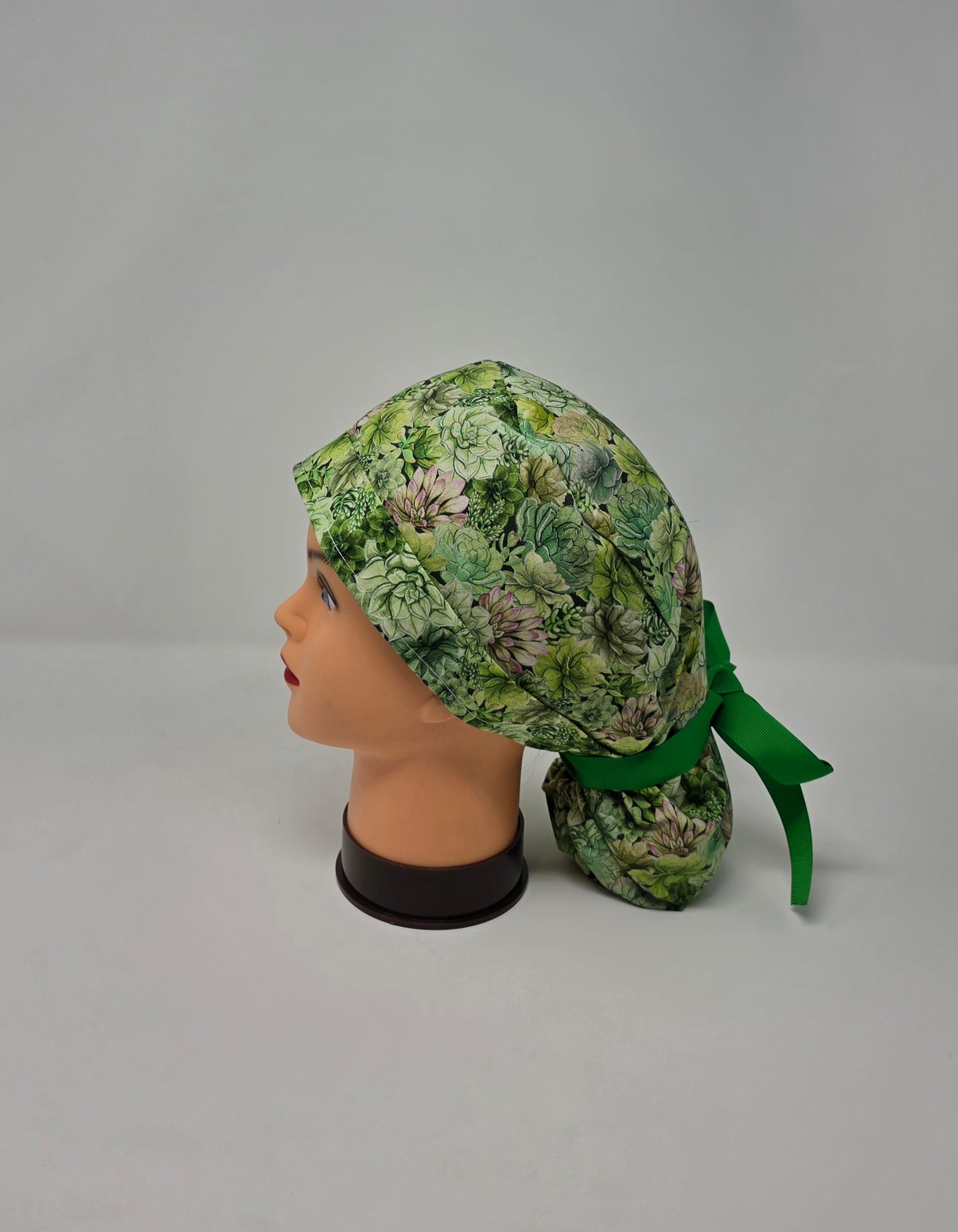 Ponytail Scrub Cap. Succulents
