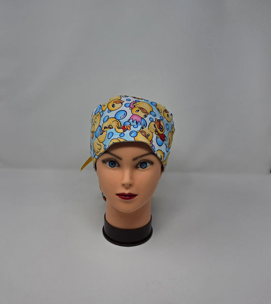 Ponytail Scrub Cap. Rubber Ducks