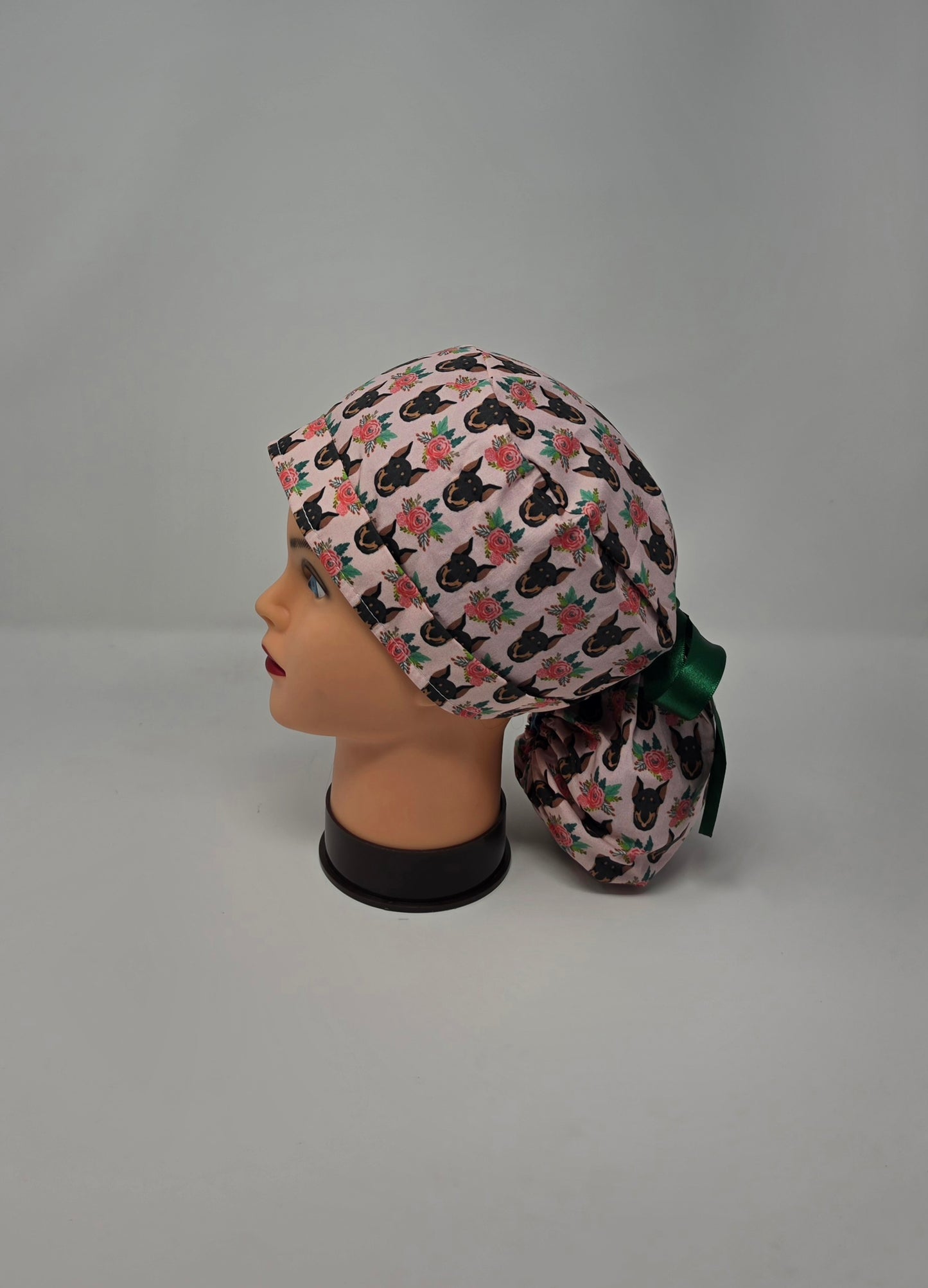 Ponytail Scrub Cap. Doberman