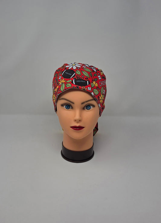 Ponytail Scrub Cap. KC Football