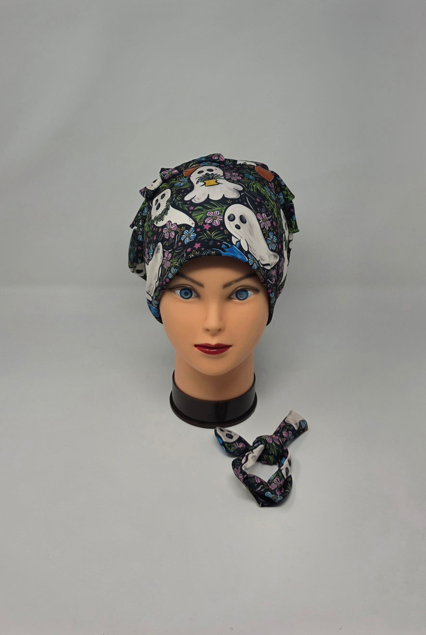 Headband Scrub Cap. Gardening Ghosts