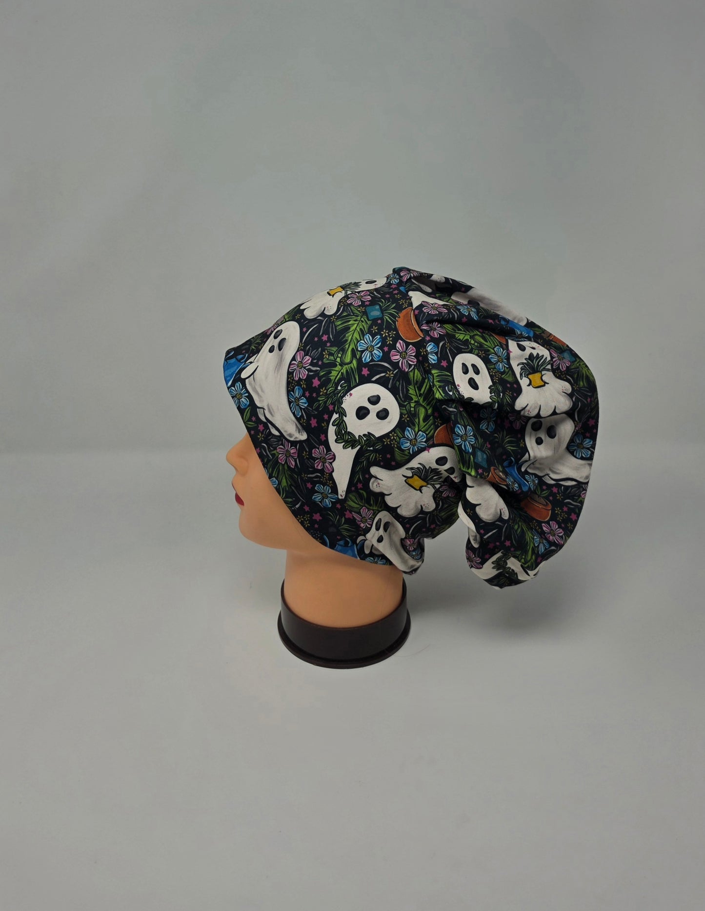 Headband Scrub Cap. Gardening Ghosts