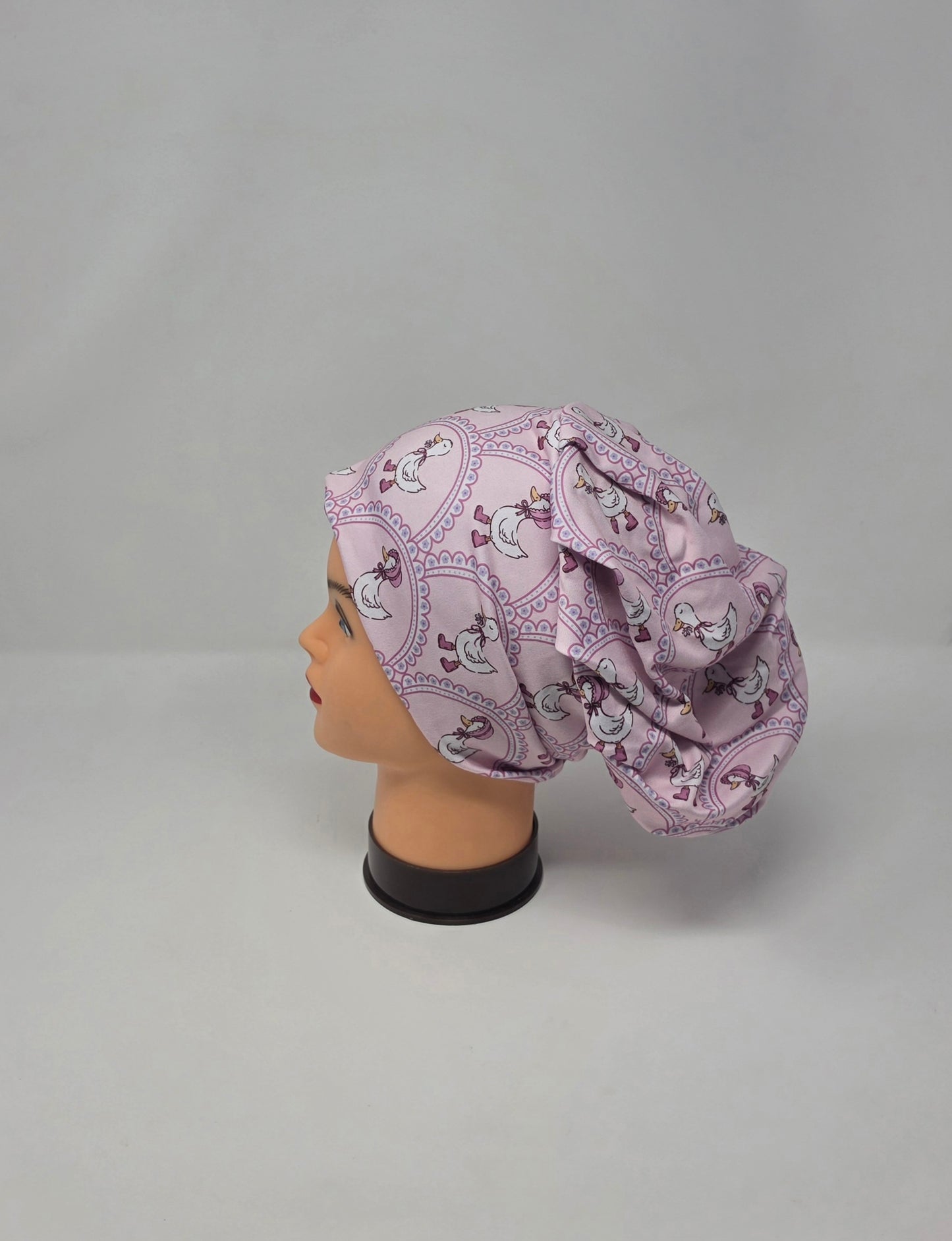 Headband Scrub Cap. Pink Geese