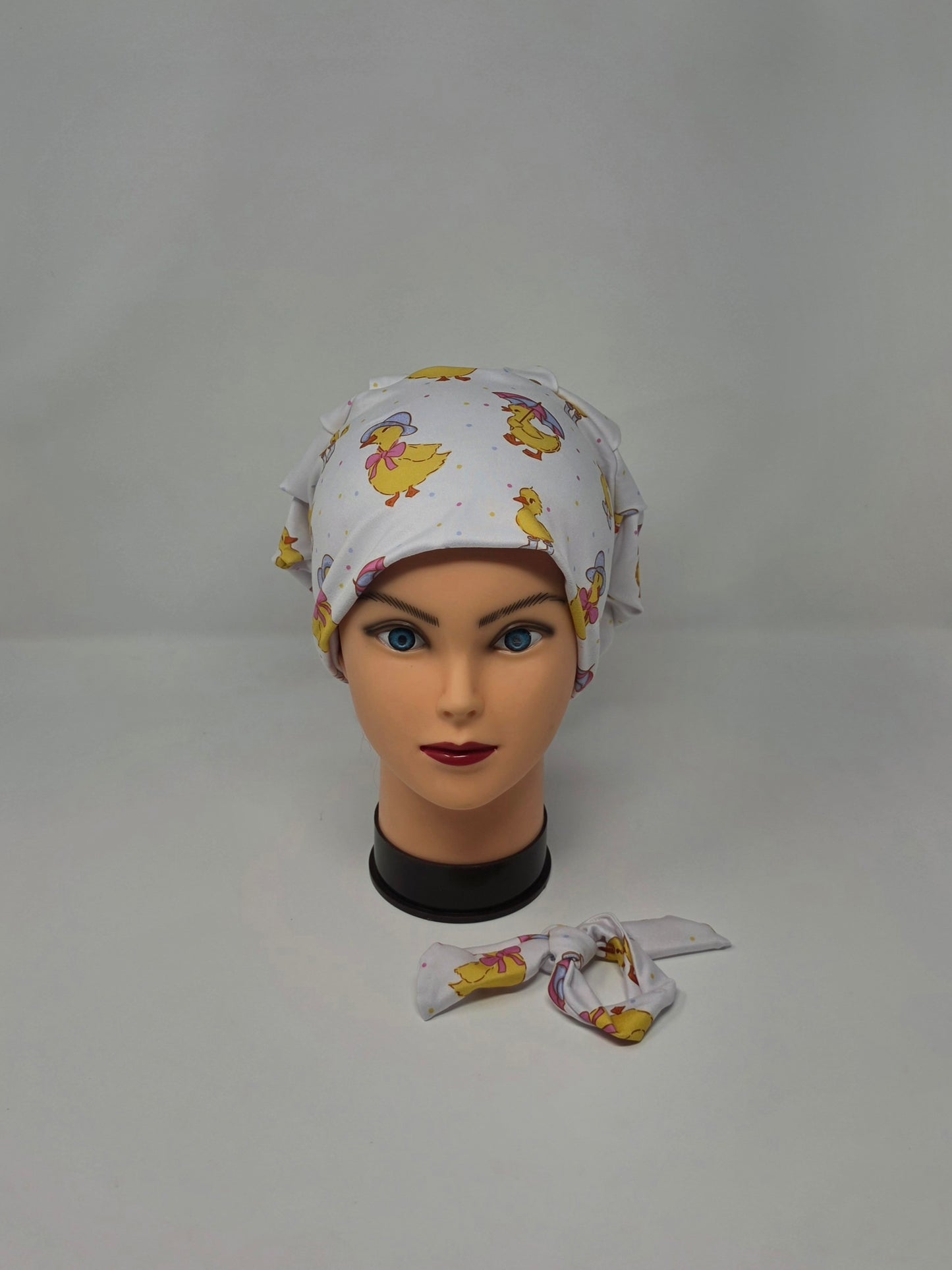 Headband Scrub Cap. Rainboot Ducks