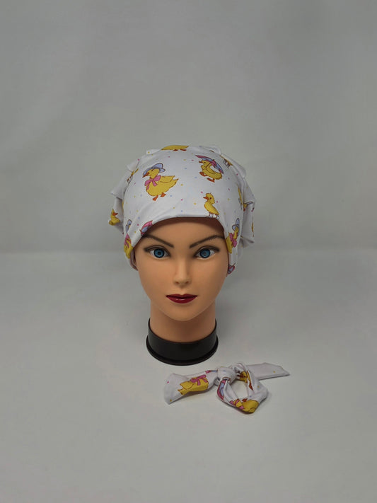 Headband Scrub Cap. Rainboot Ducks