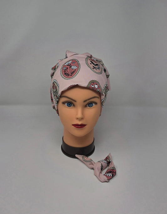 Headband Scrub Cap. Floral Frames