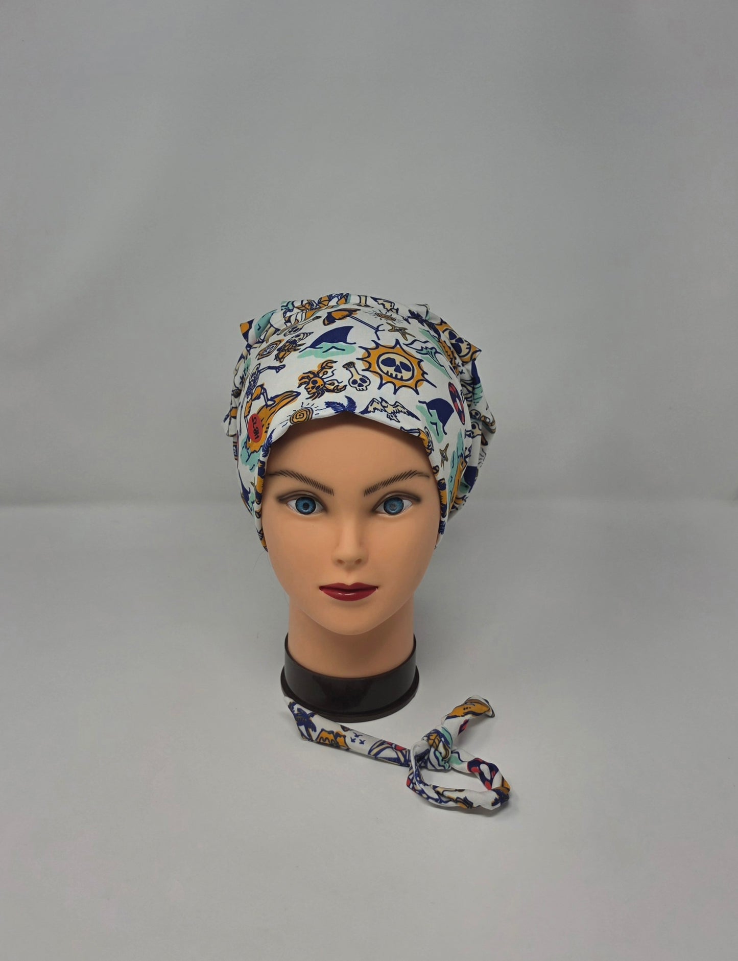 Headband Scrub Cap. Skeleton Beach Day