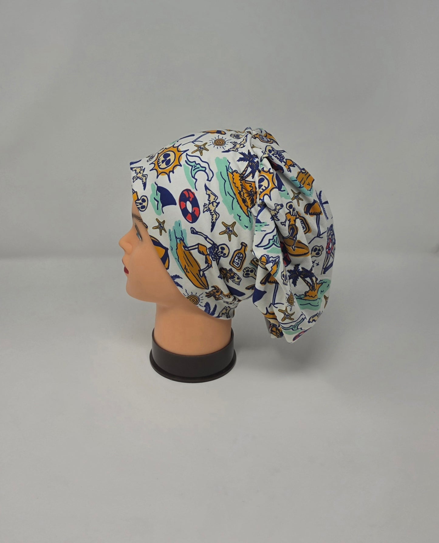 Headband Scrub Cap. Skeleton Beach Day