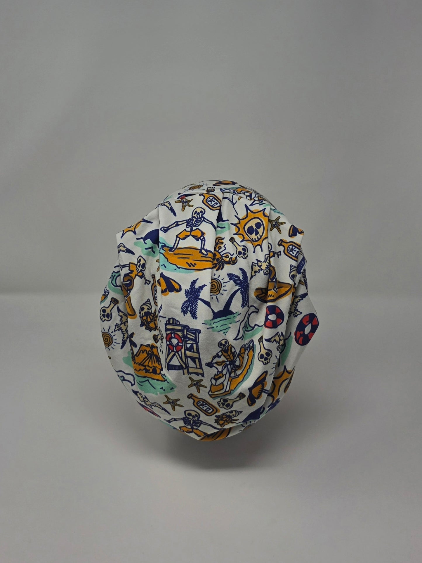 Headband Scrub Cap. Skeleton Beach Day