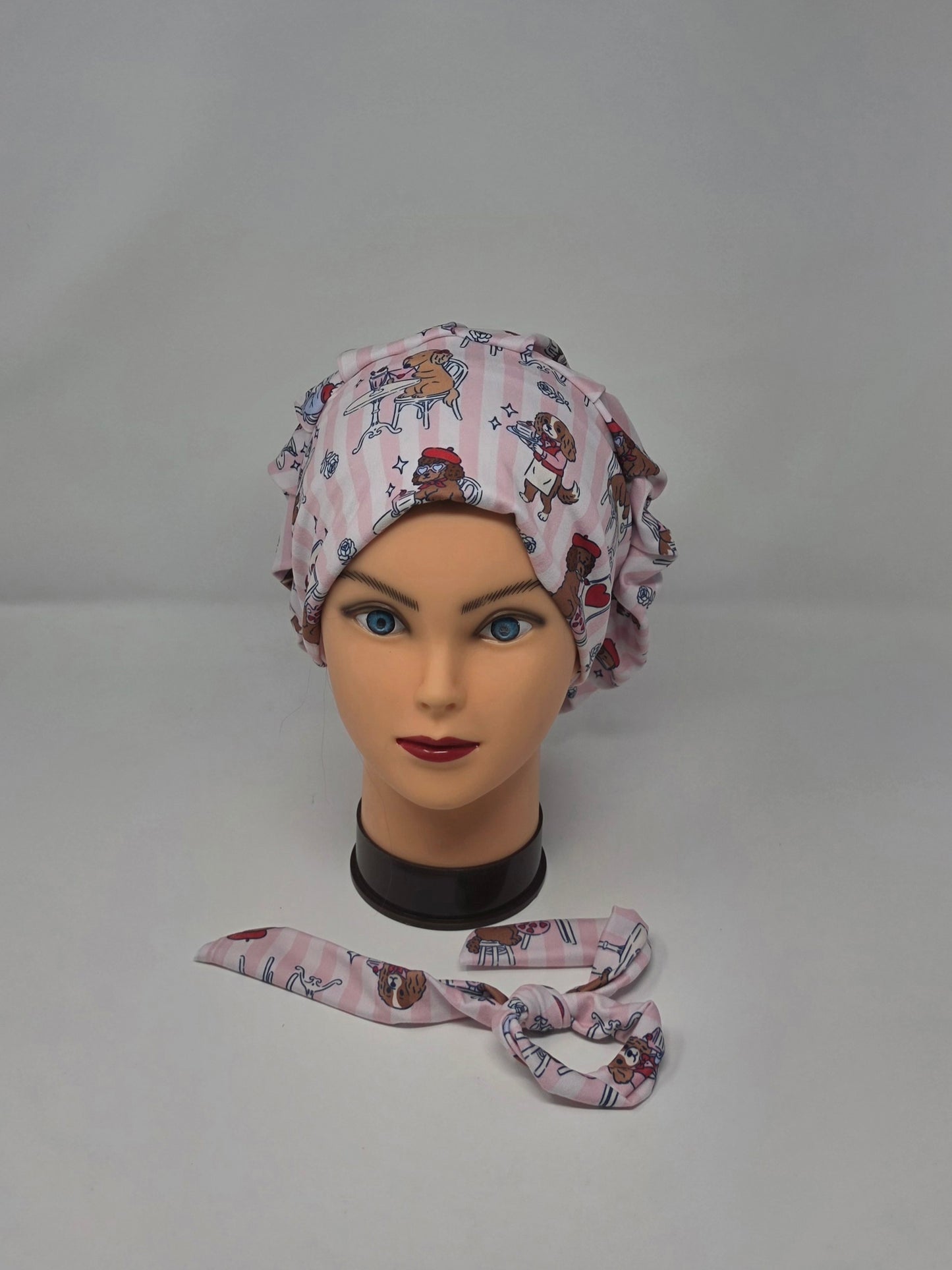 Headband Scrub Cap. French Dogs