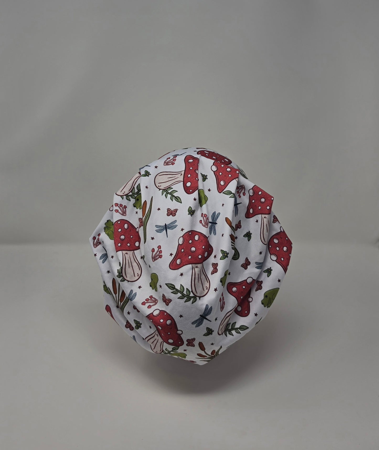 Headband Scrub Cap. Mushroom Frogs