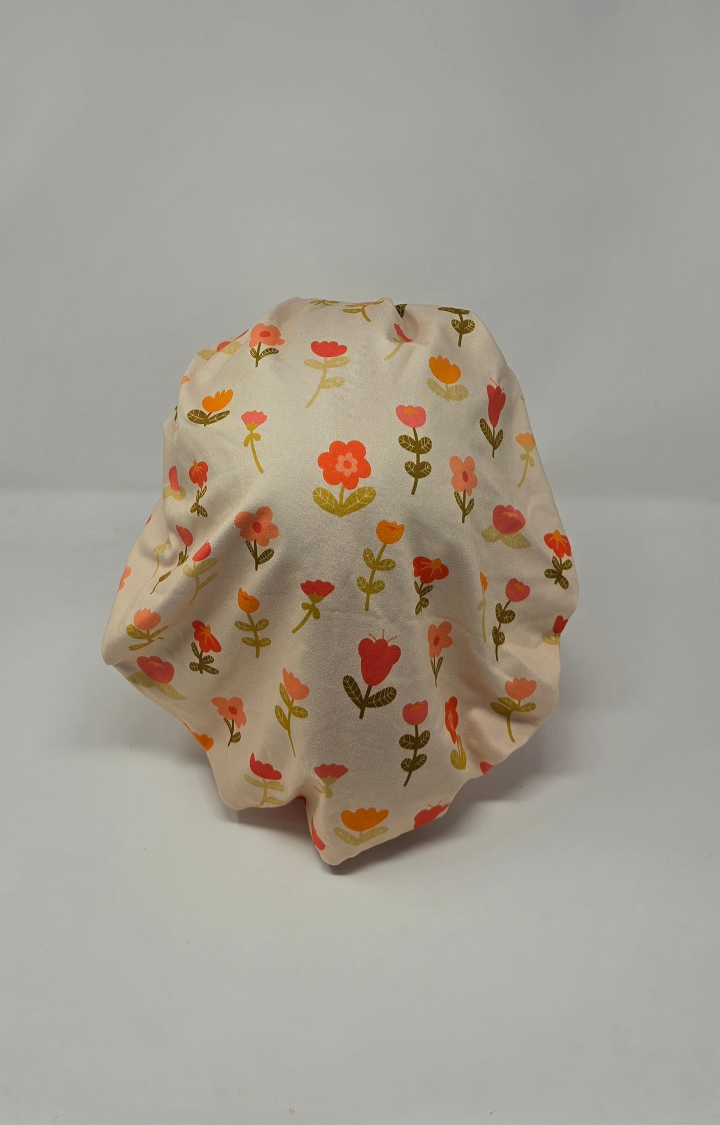 Adjustable DBP Bouffant Scrub Cap. Neutral Floral 2