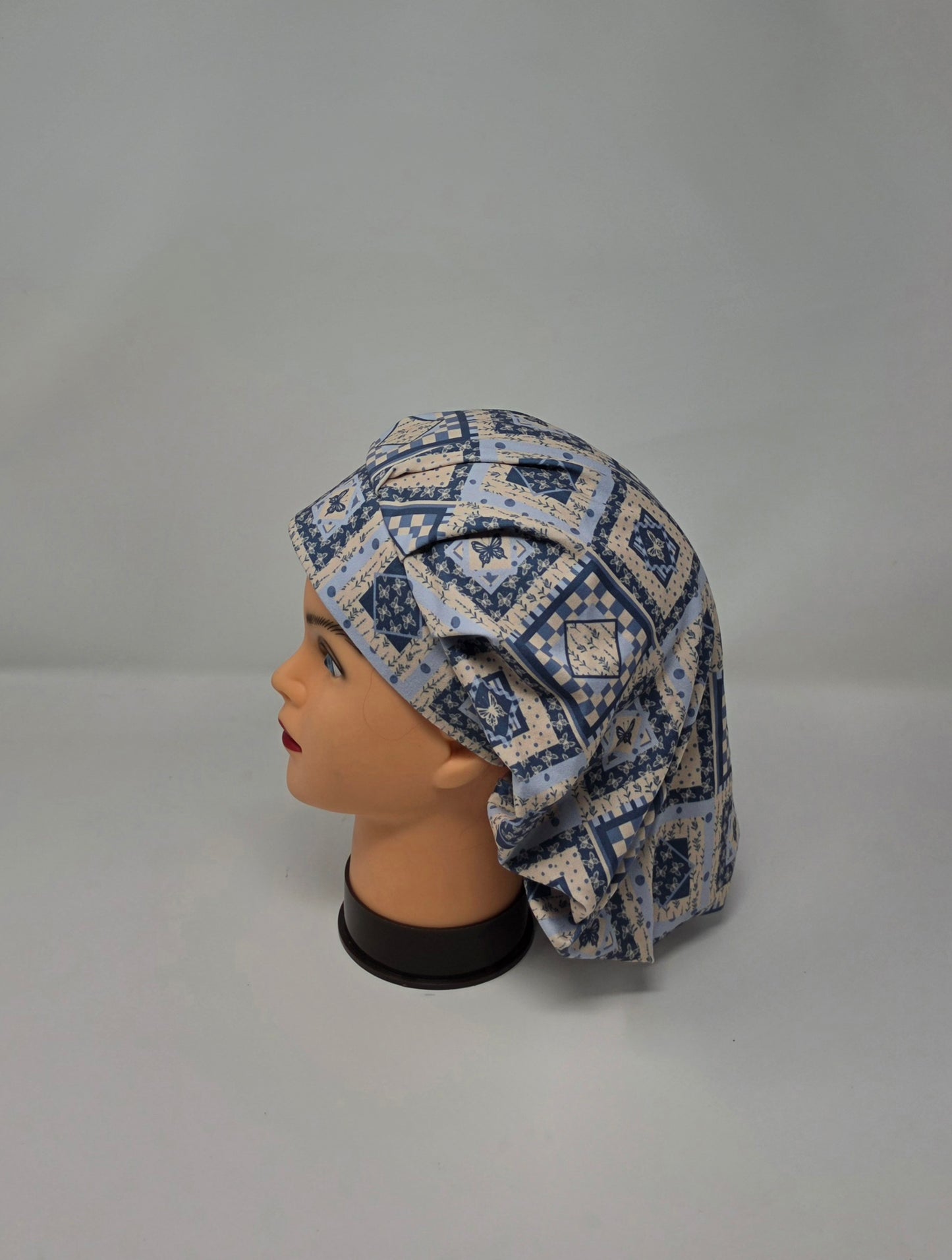 Adjustable DBP Bouffant Scrub Cap. Butterfly Quilt
