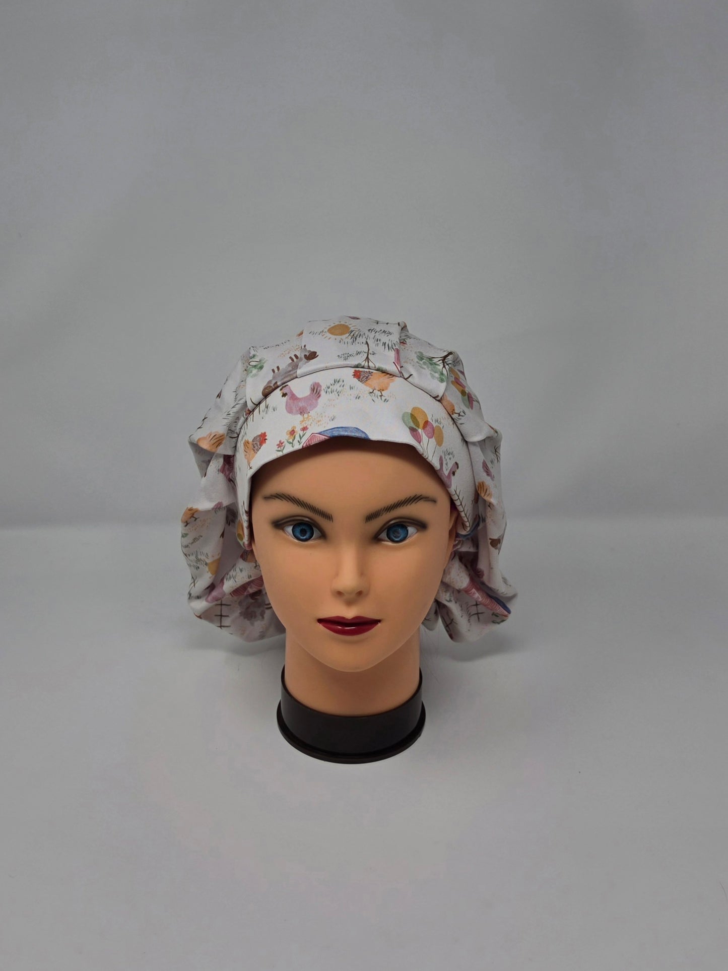 Adjustable DBP Bouffant Scrub Cap. Chicken Balloons