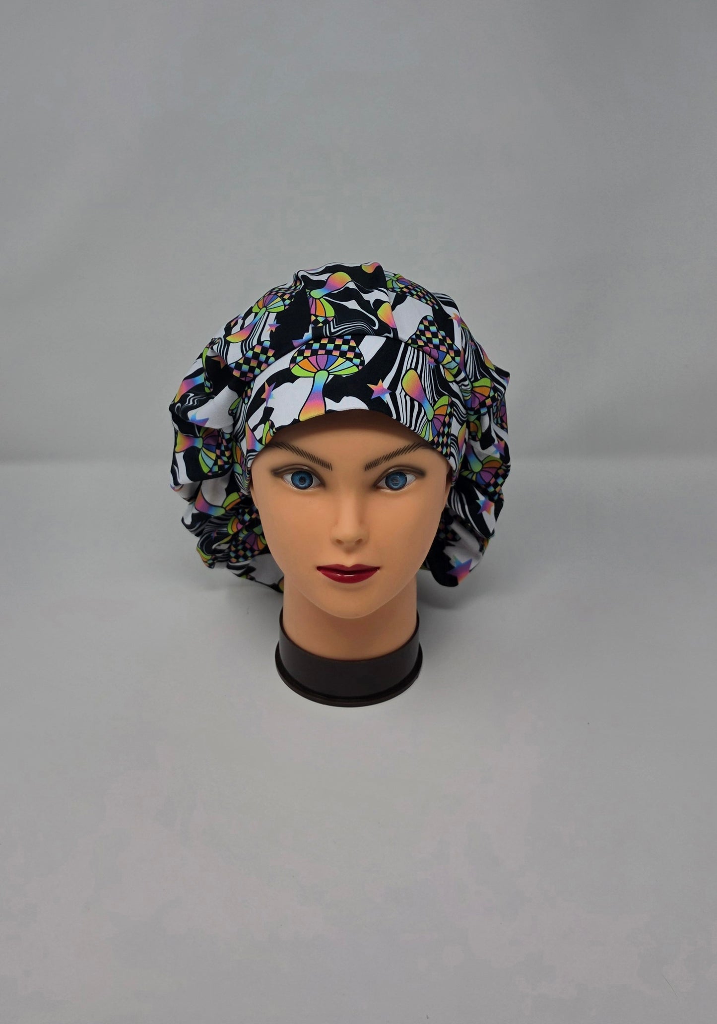 Adjustable DBP Bouffant Scrub Cap. Retro Mushroom