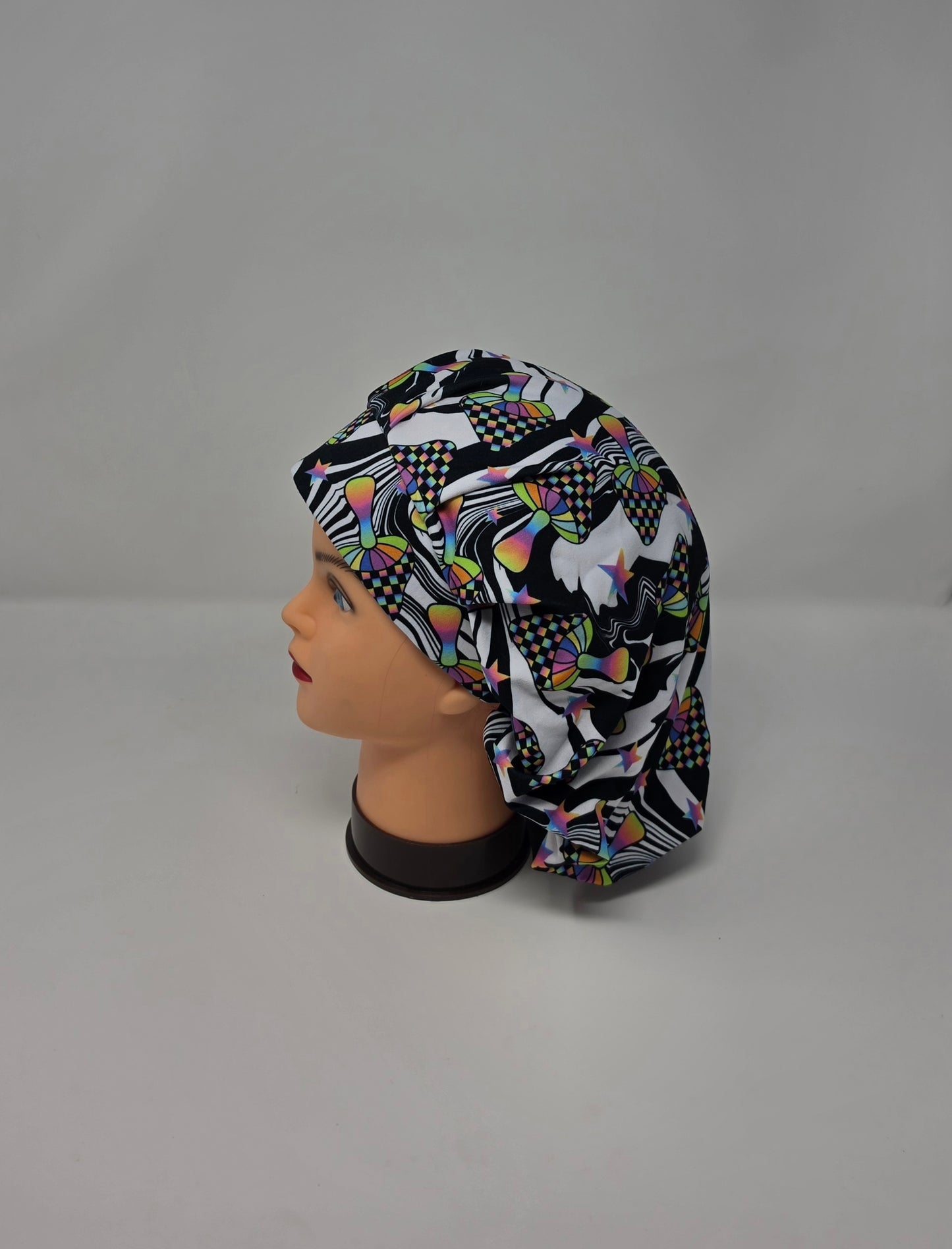 Adjustable DBP Bouffant Scrub Cap. Retro Mushroom